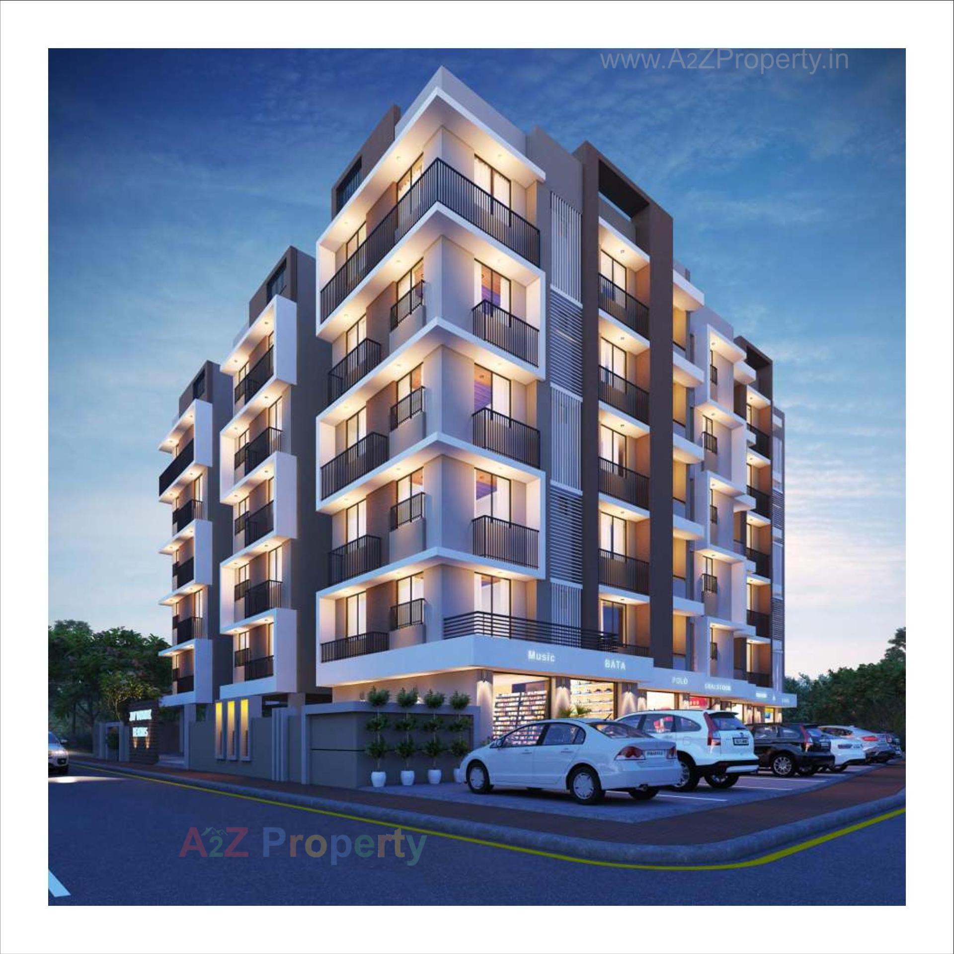 3D Elevation of real estate project Jay Vinayak Heights located at Kadi, Mehsana, Gujarat