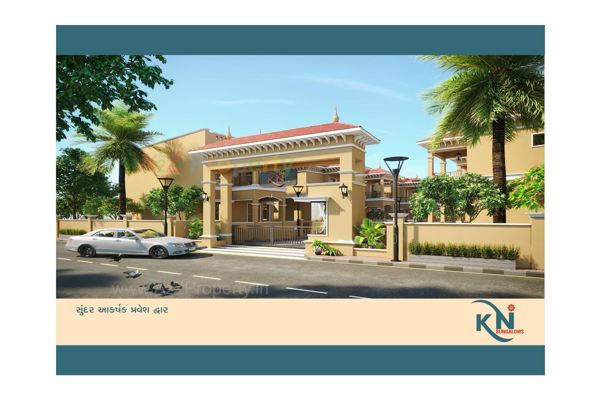 3D Elevation of real estate project K N Bangalows located at Kadi, Mehsana, Gujarat