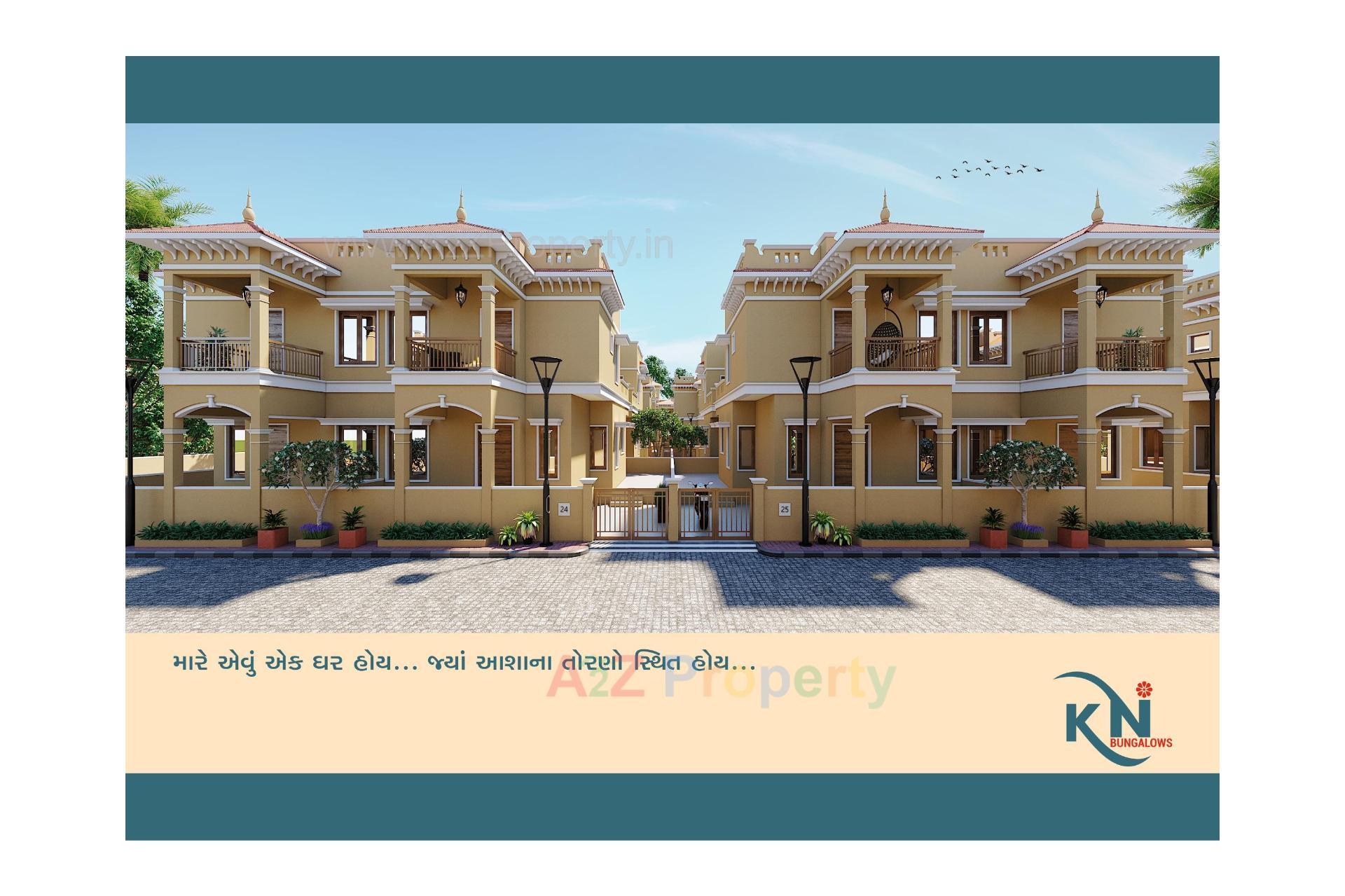 3D Elevation of real estate project K N Bangalows located at Kadi, Mehsana, Gujarat