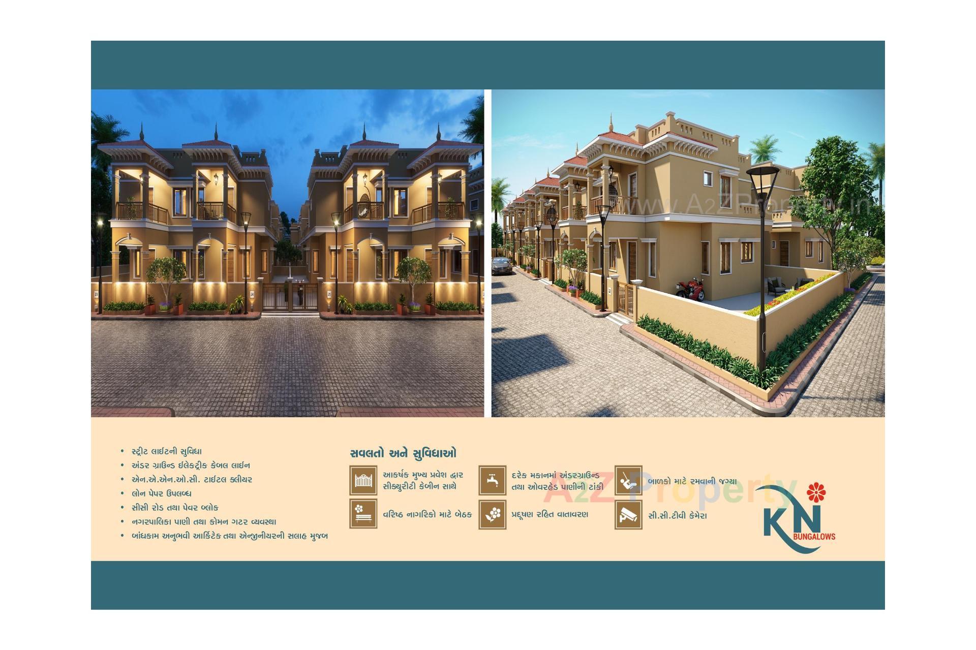 3D Elevation of real estate project K N Bangalows located at Kadi, Mehsana, Gujarat