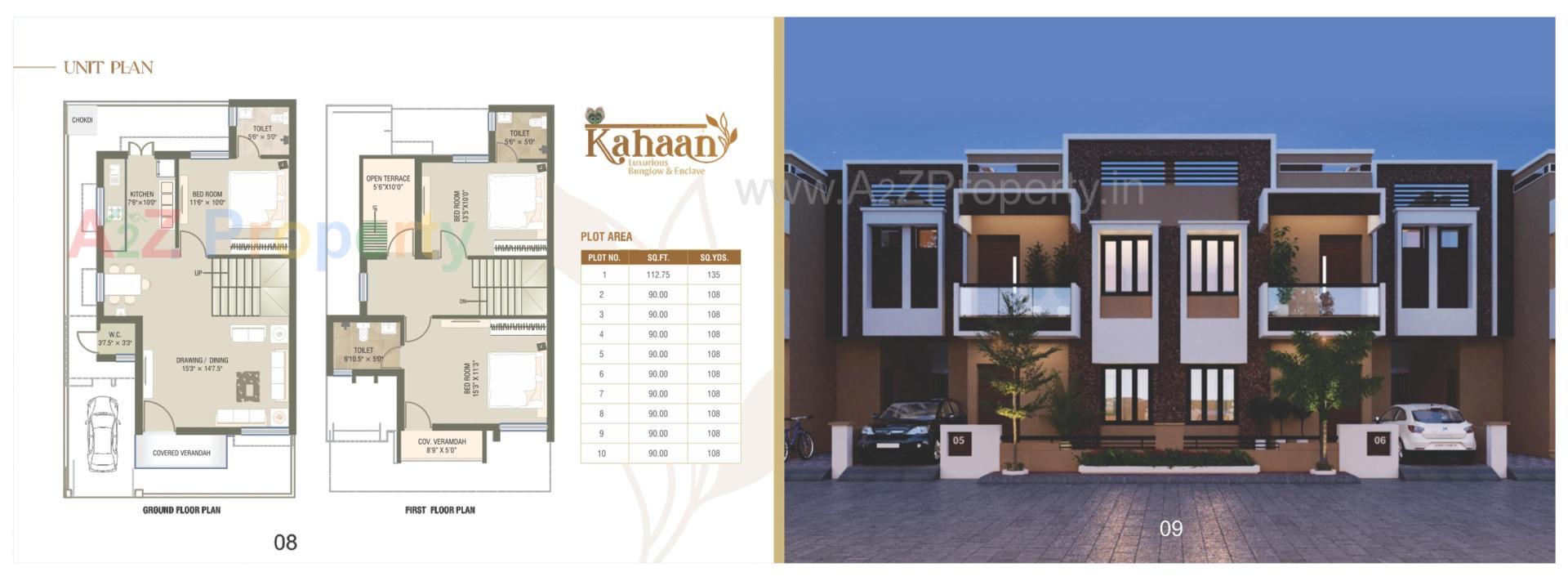 Layout of real estate project Kahaan Luxurious Bunglow Enclave located at Kadi, Mehsana, Gujarat