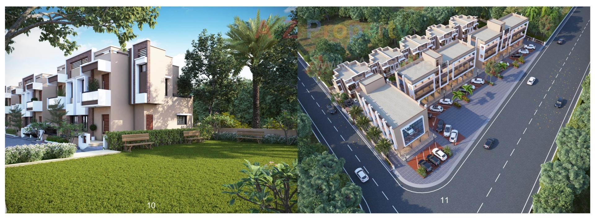 3D Elevation of real estate project Kahaan Luxurious Bunglow Enclave located at Kadi, Mehsana, Gujarat
