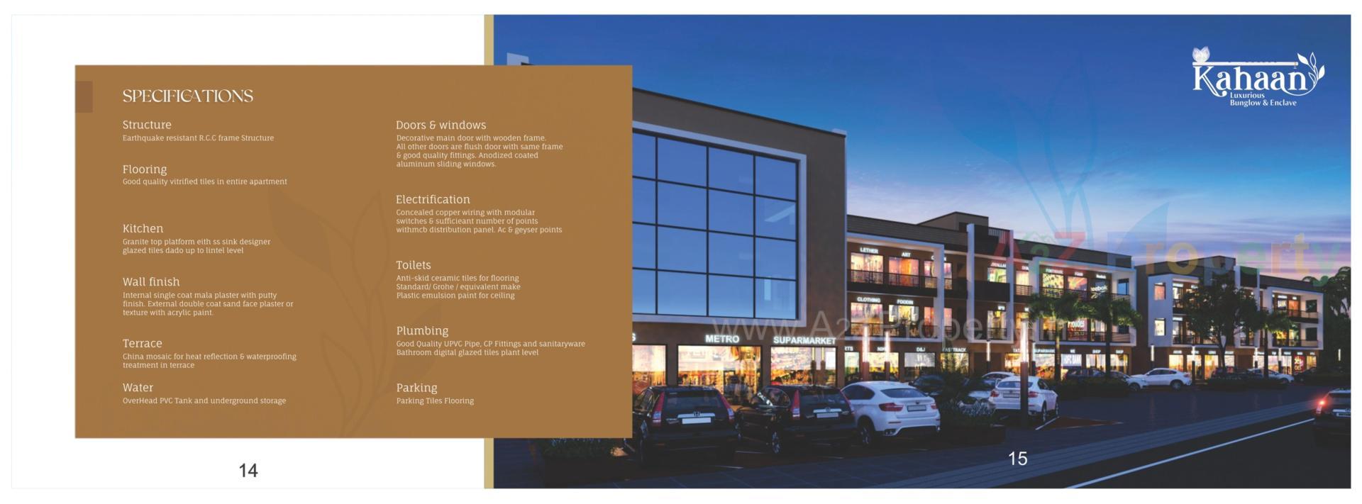 3D Elevation of real estate project Kahaan Luxurious Bunglow Enclave located at Kadi, Mehsana, Gujarat