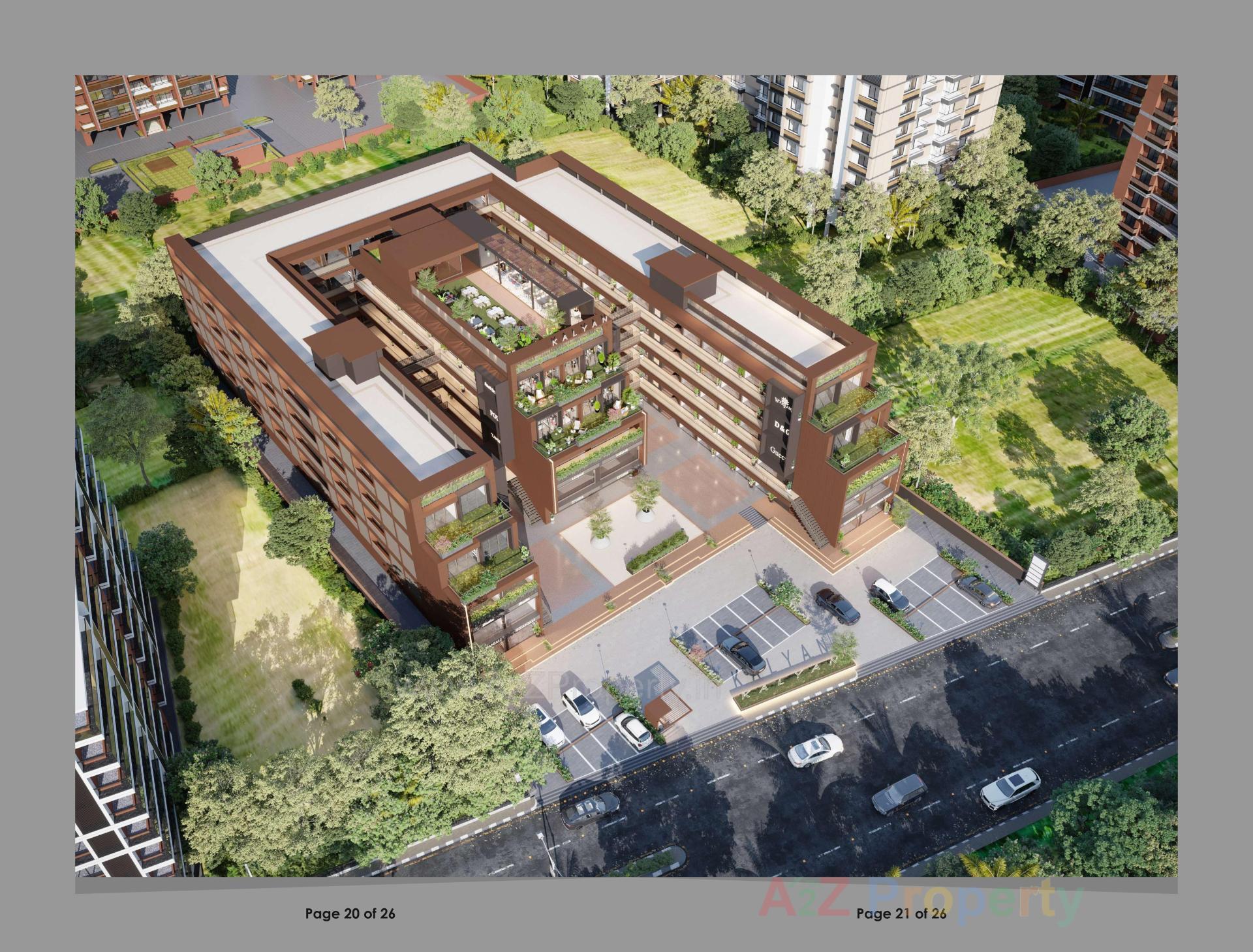 3D Elevation of real estate project Kalyaan Shopping Center located at Mehsana, Mehsana, Gujarat