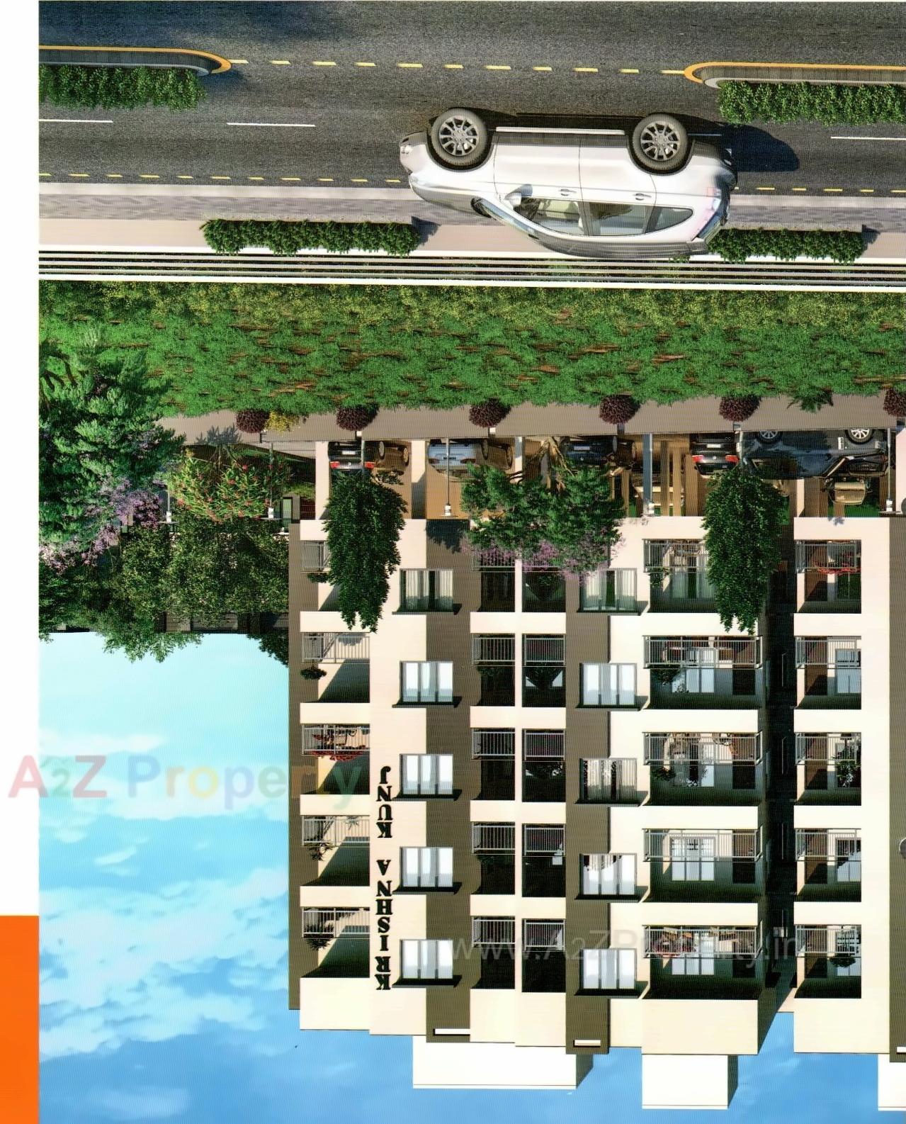 3D Elevation of real estate project Krishna Kunj Apartment located at Visnagar, Mehsana, Gujarat