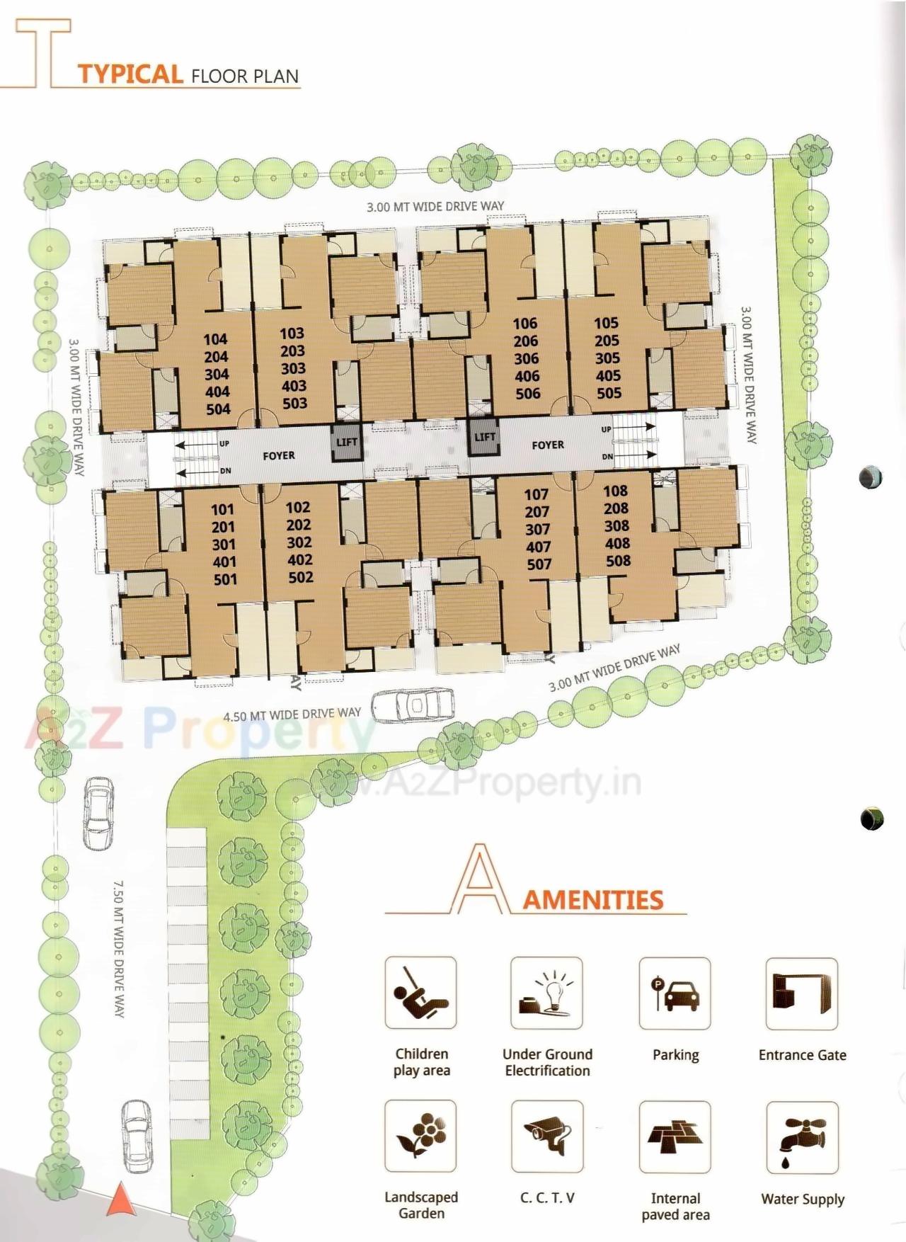 Layout of real estate project Krishna Kunj Apartment located at Visnagar, Mehsana, Gujarat