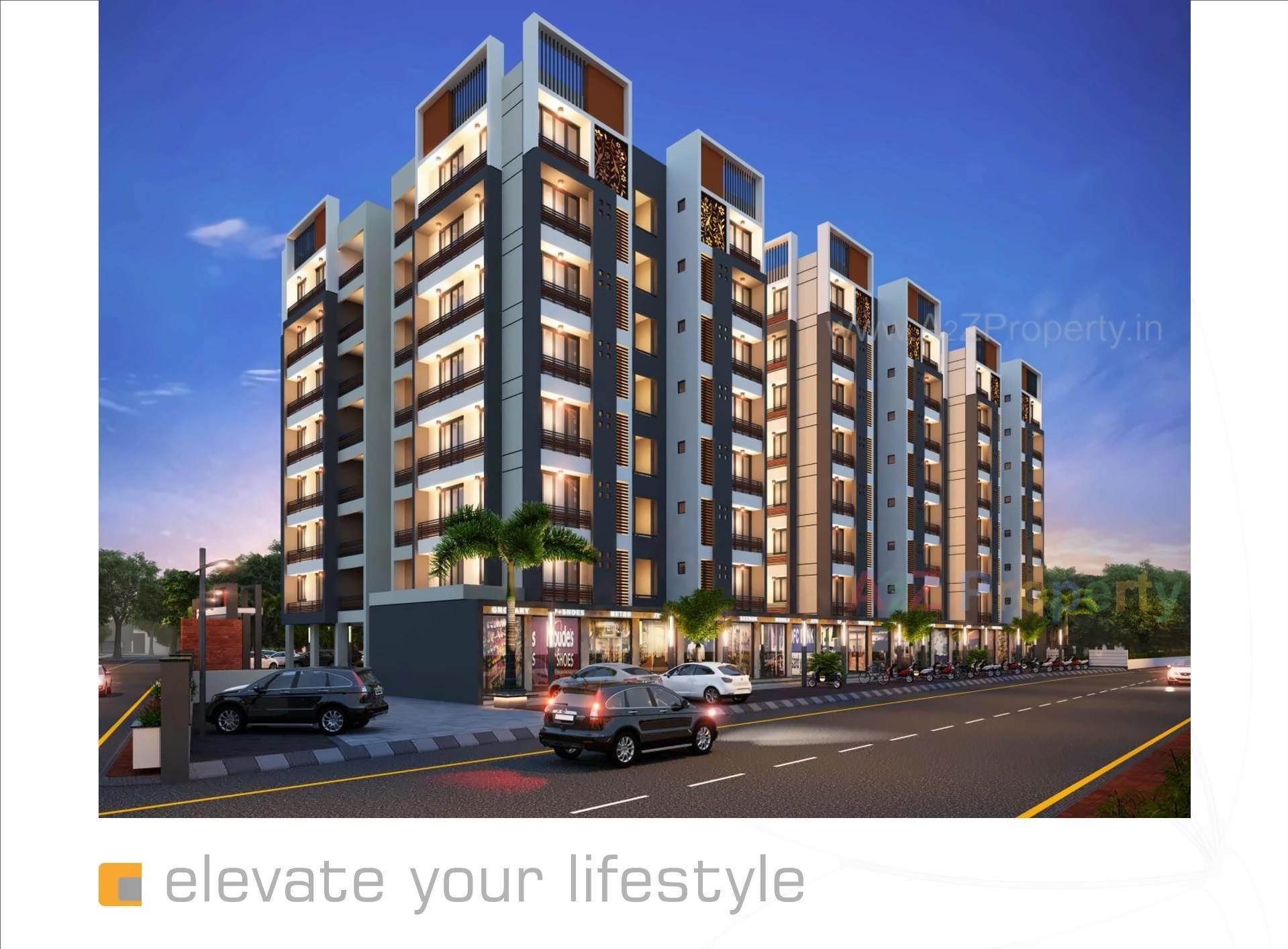 3D Elevation of real estate project Maa Enclave located at Kadi, Mehsana, Gujarat