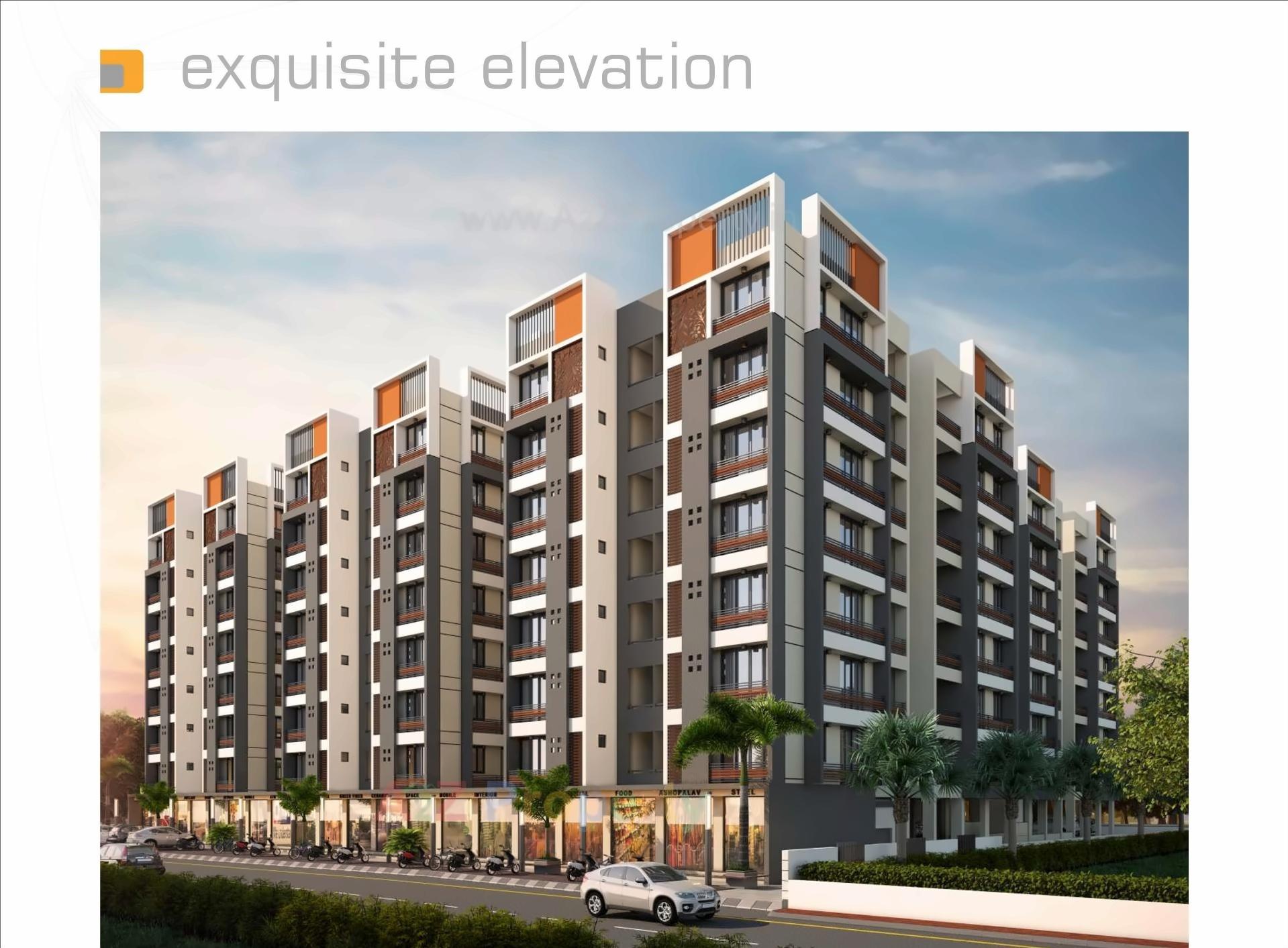 3D Elevation of real estate project Maa Enclave located at Kadi, Mehsana, Gujarat
