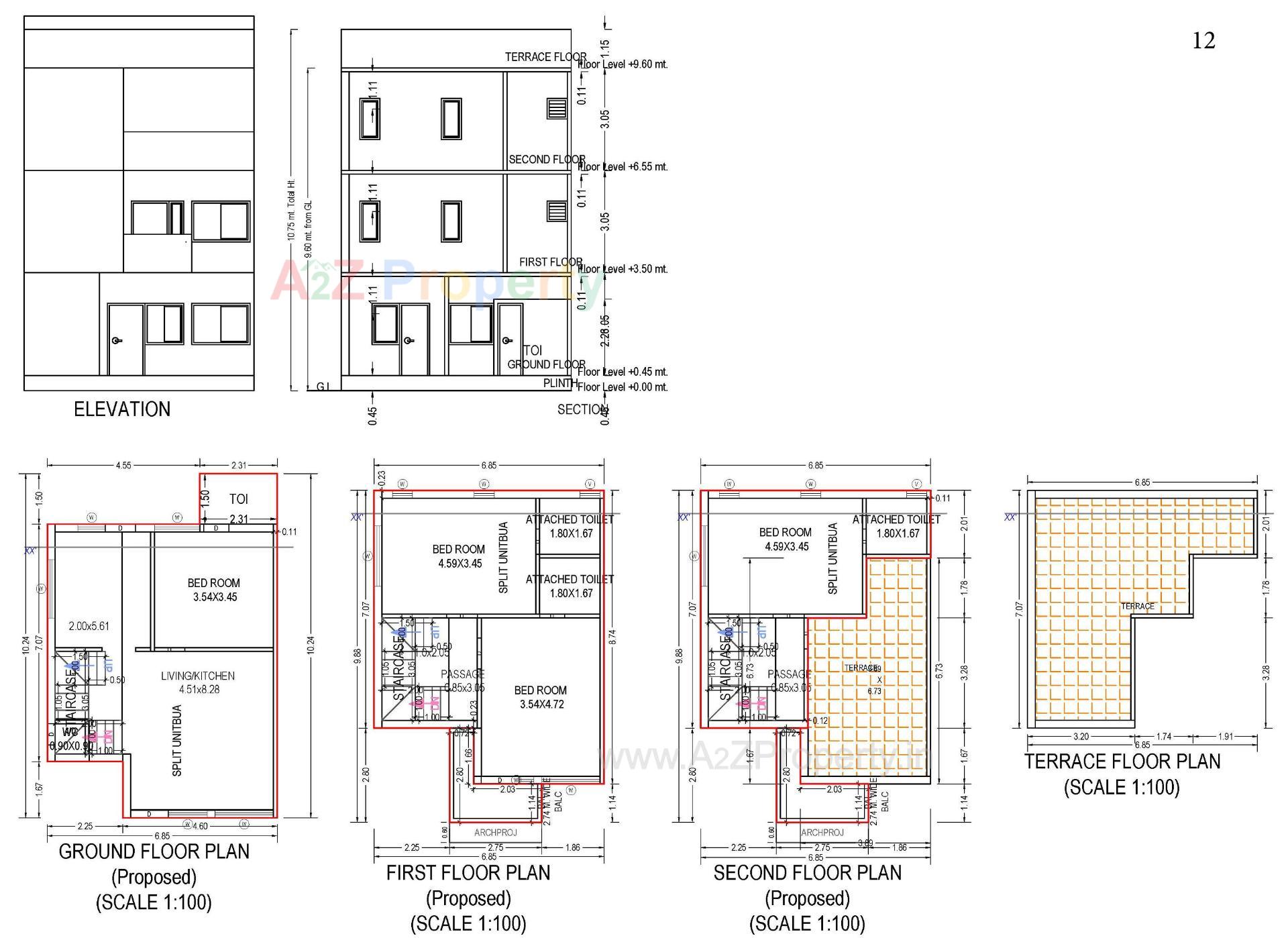 Layout of real estate project Nandi Bunglows located at Kadi, Mehsana, Gujarat