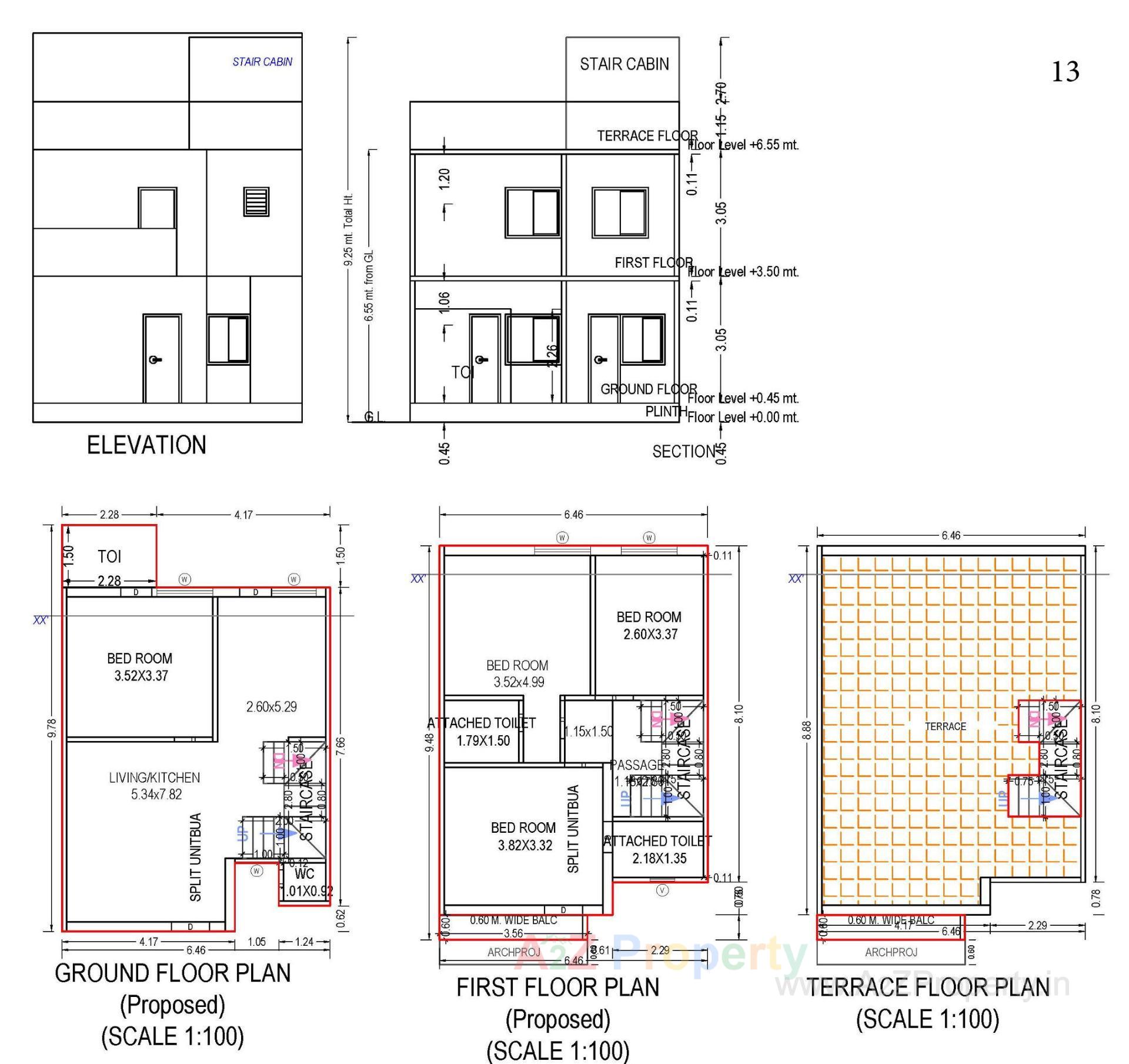 Layout of real estate project Nandi Bunglows located at Kadi, Mehsana, Gujarat