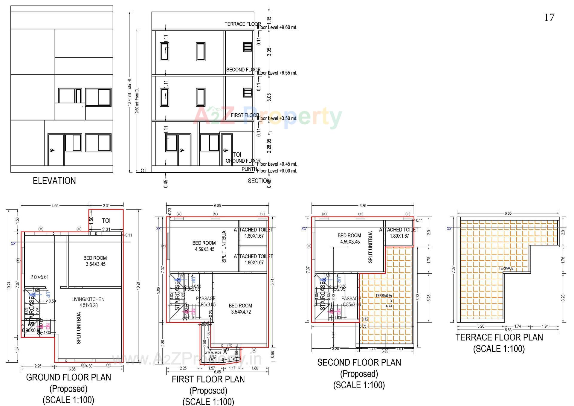 Layout of real estate project Nandi Bunglows located at Kadi, Mehsana, Gujarat