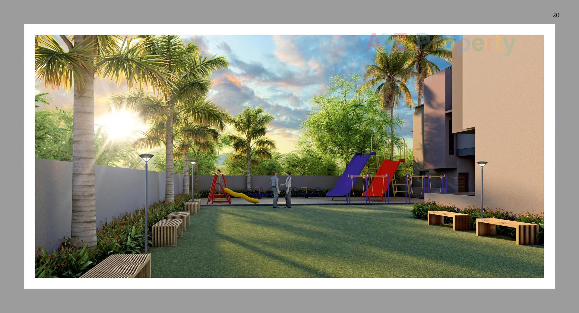 3D Elevation of real estate project Nandi Bunglows located at Kadi, Mehsana, Gujarat