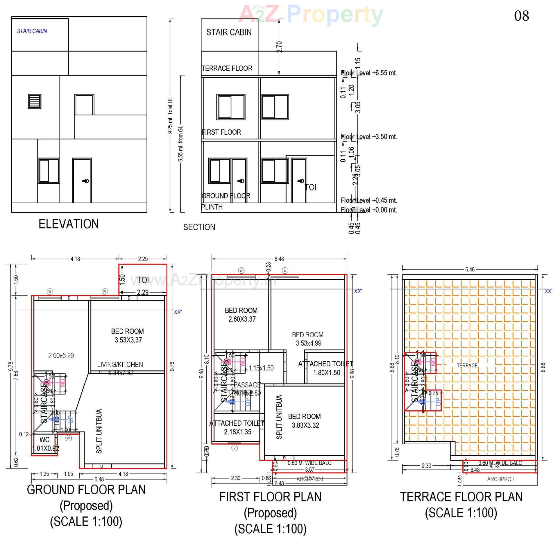 Layout of real estate project Nandi Bunglows located at Kadi, Mehsana, Gujarat