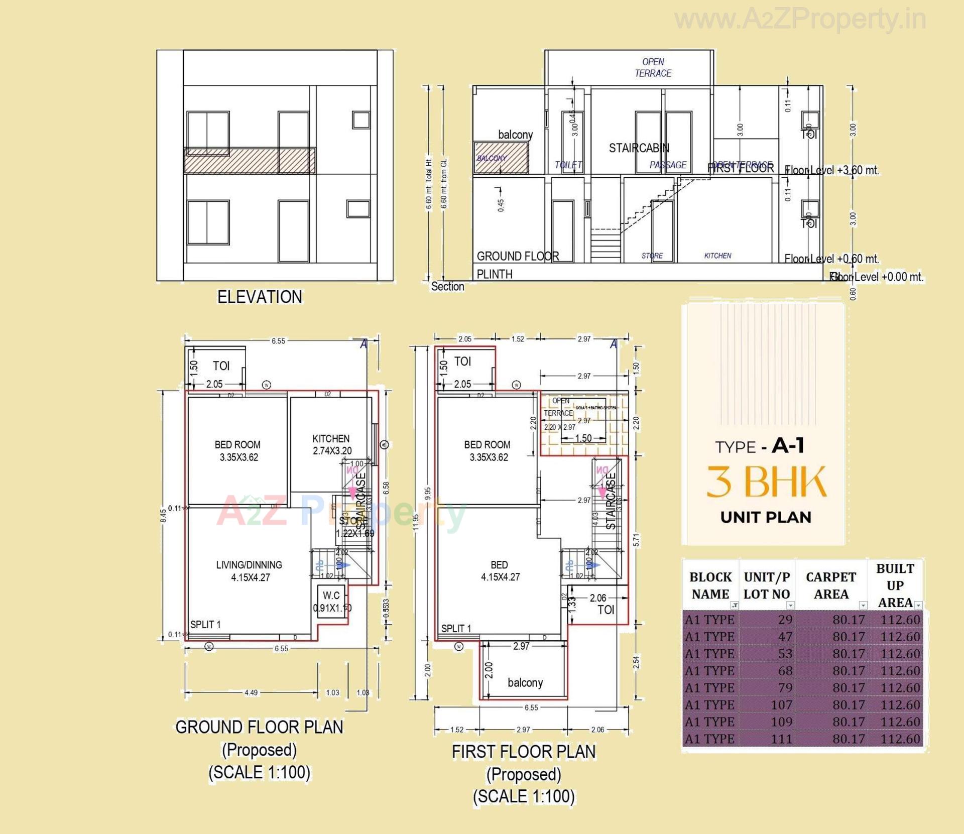 Layout of real estate project Omkar Villa located at Kadi, Mehsana, Gujarat