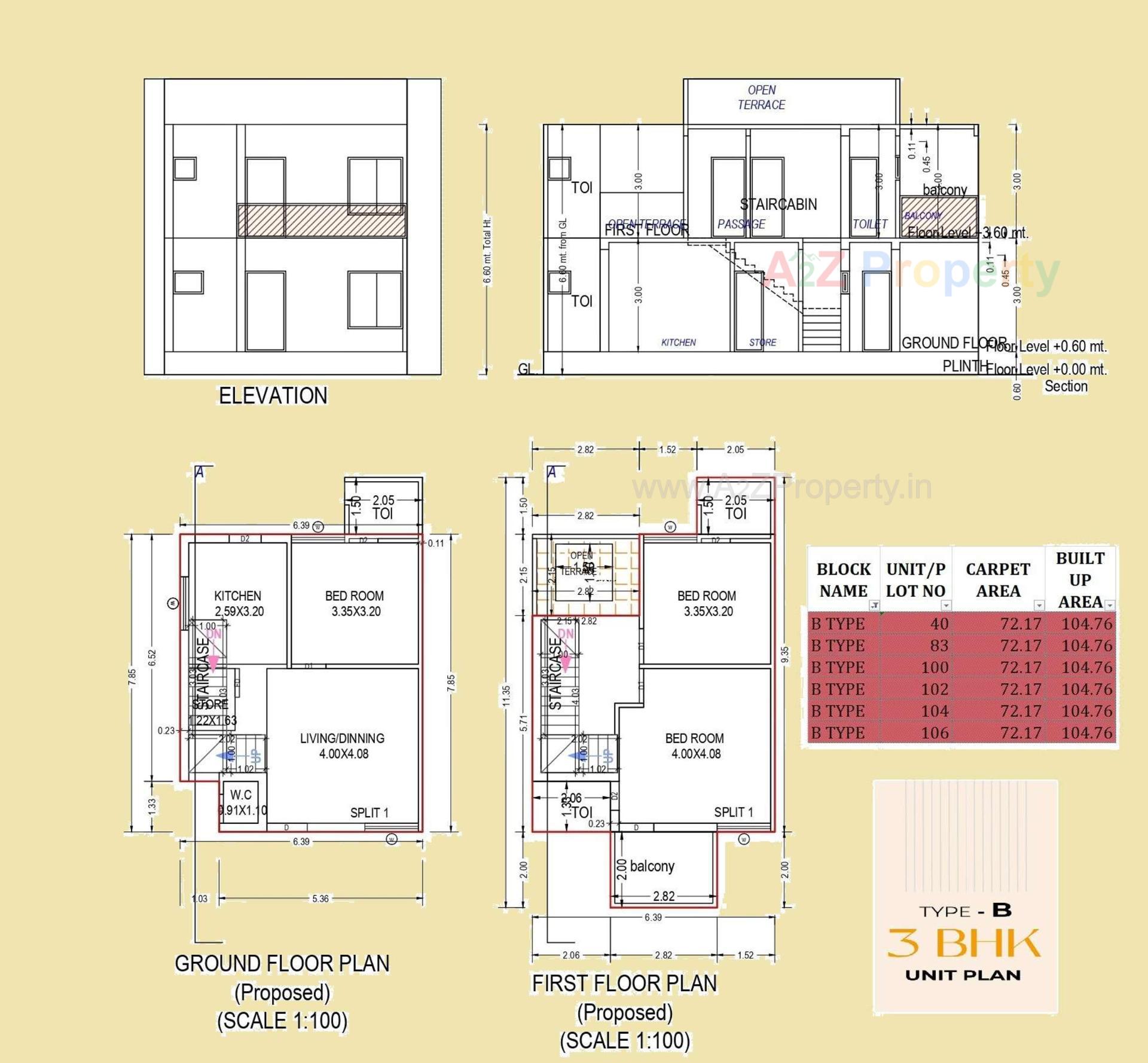 Layout of real estate project Omkar Villa located at Kadi, Mehsana, Gujarat