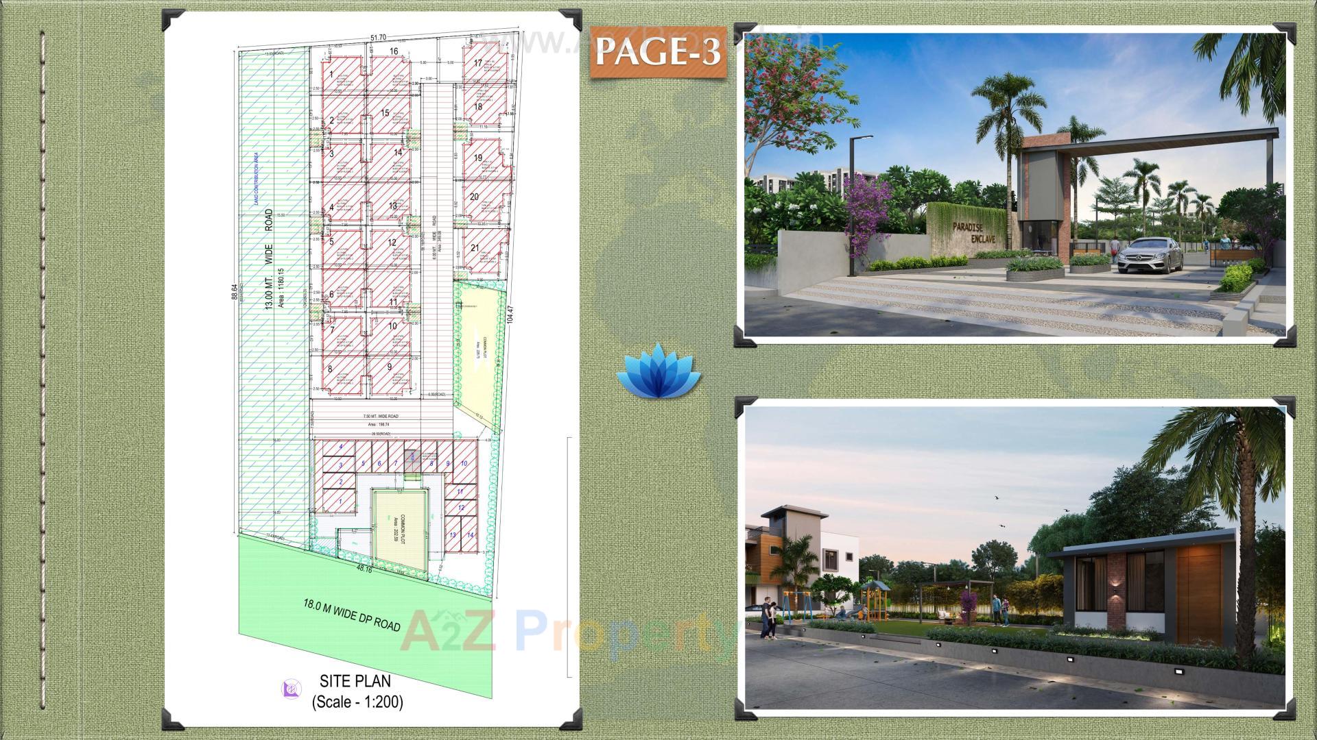 Layout of real estate project Paradise Enclave located at Kadi, Mehsana, Gujarat