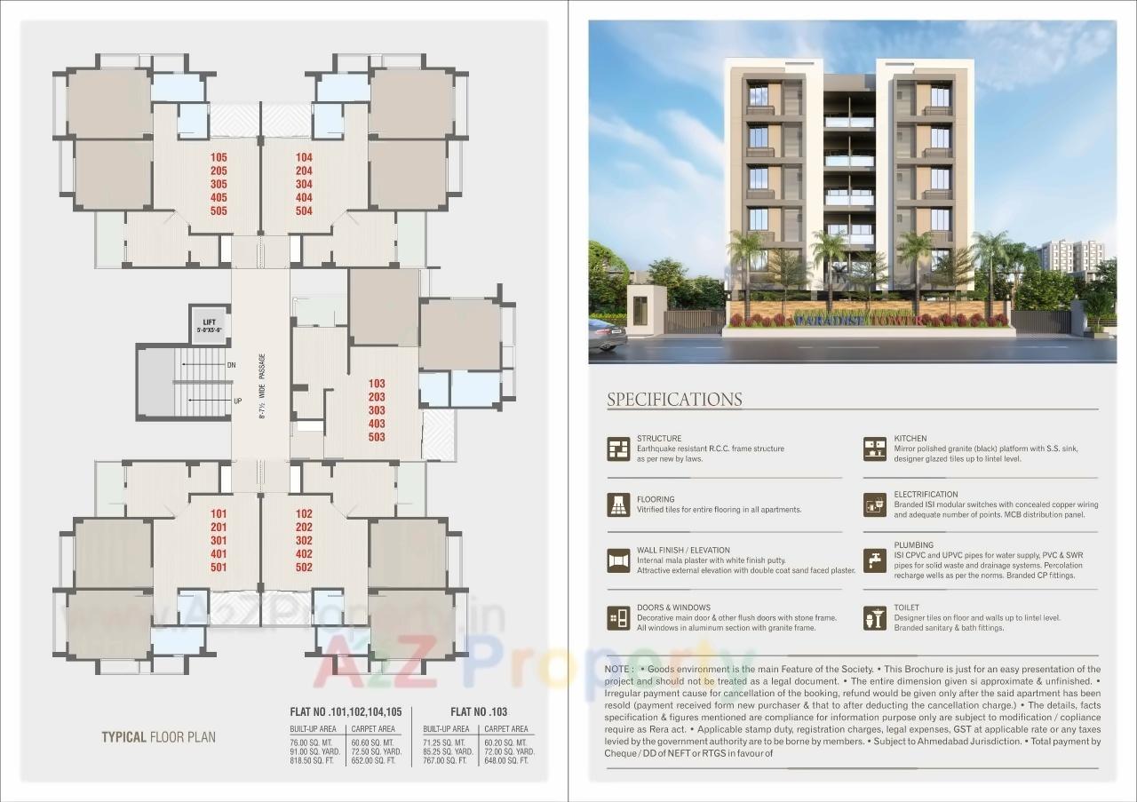 Layout of real estate project Paradise Tower located at Mehsana, Mehsana, Gujarat