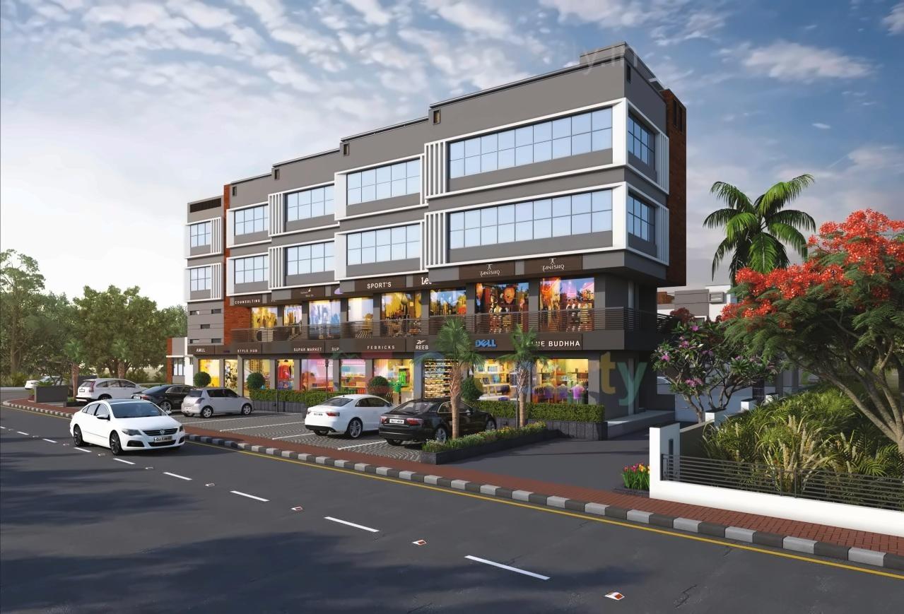 3D Elevation of real estate project Parmanand Greens located at Kadi, Mehsana, Gujarat