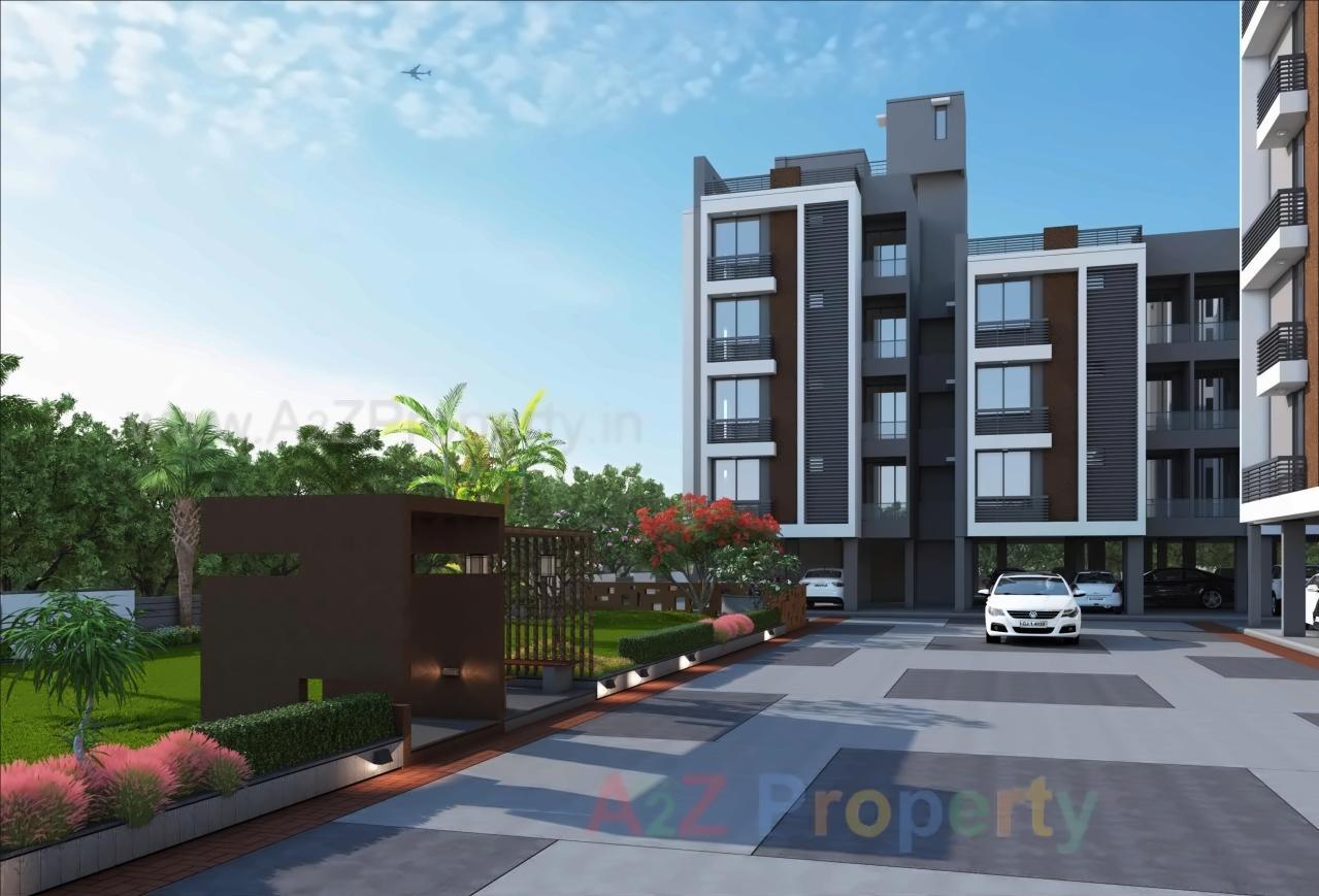 3D Elevation of real estate project Parmanand Heights located at Kadi, Mehsana, Gujarat