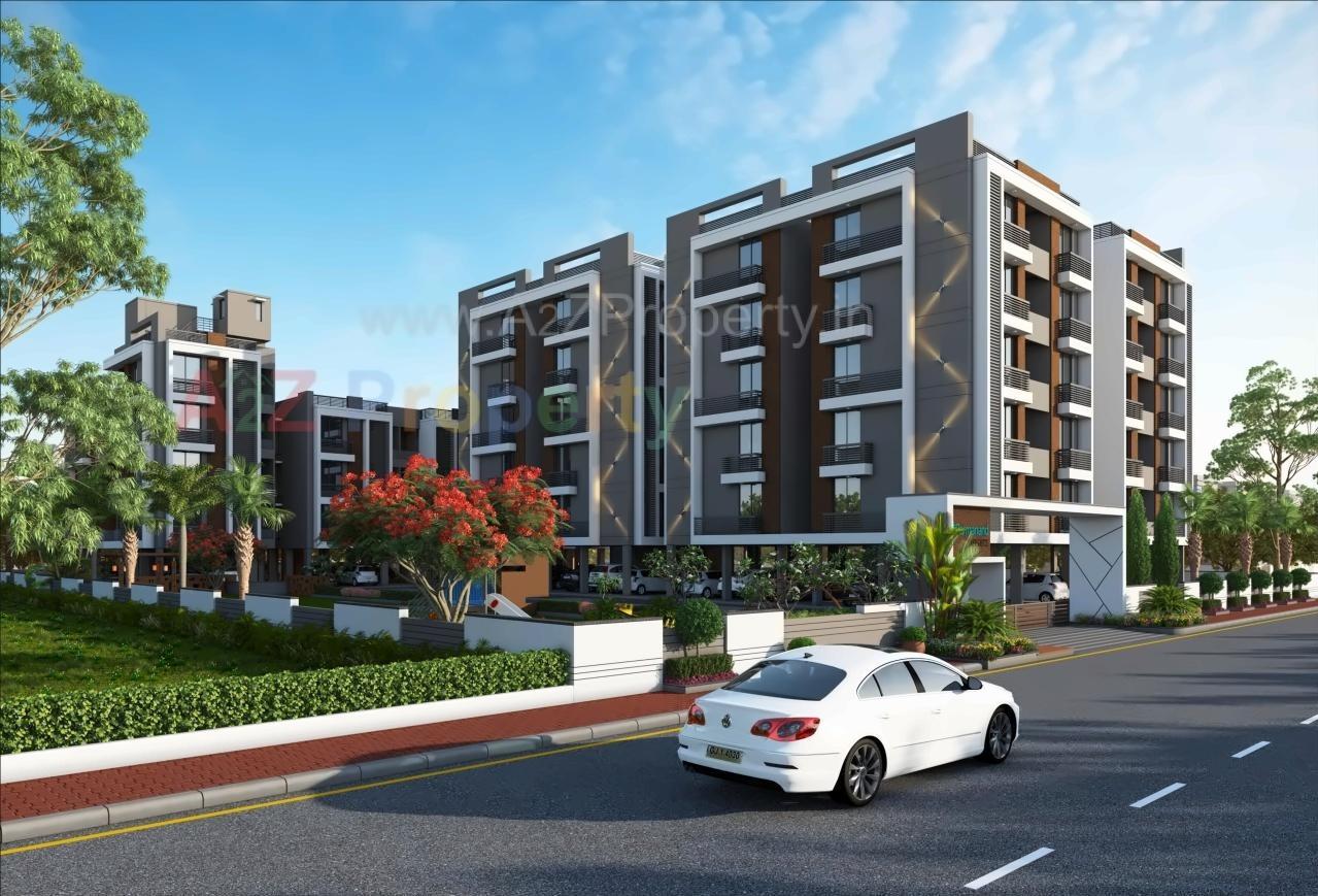 3D Elevation of real estate project Parmanand Heights located at Kadi, Mehsana, Gujarat