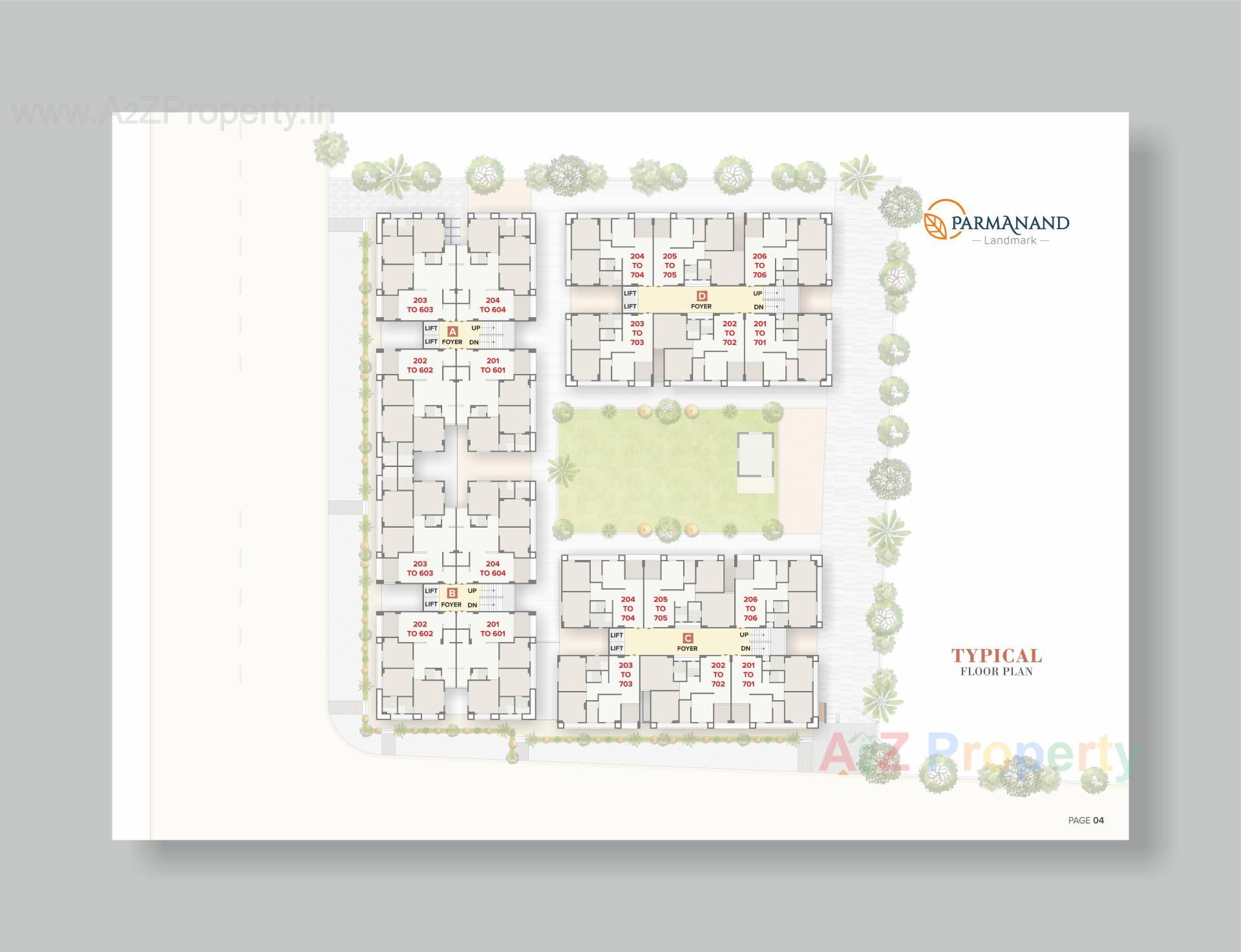 Layout of real estate project Parmanand Landmark located at Kadi, Mehsana, Gujarat