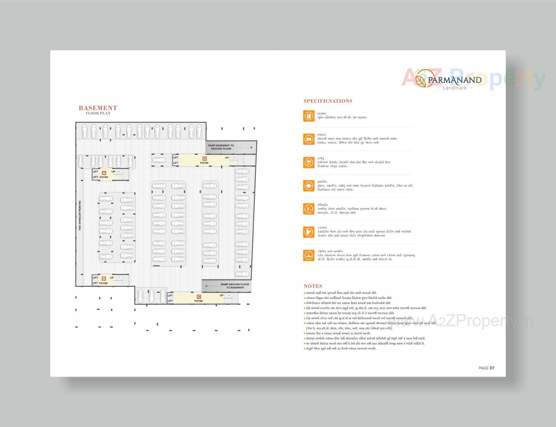 Layout of real estate project Parmanand Landmark located at Kadi, Mehsana, Gujarat