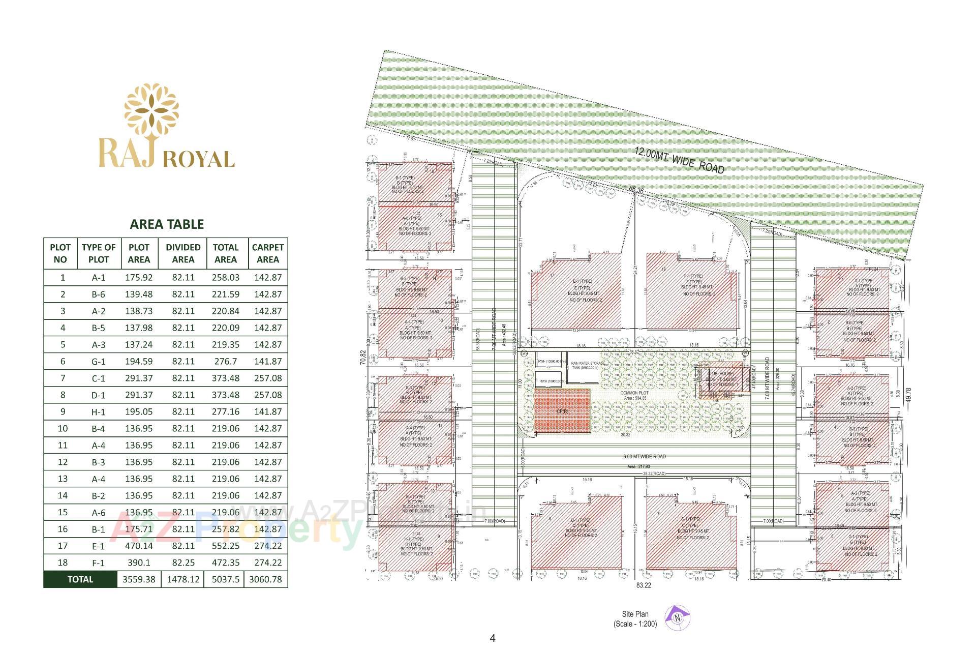 Layout of real estate project Raj Royal located at Kadi, Mehsana, Gujarat