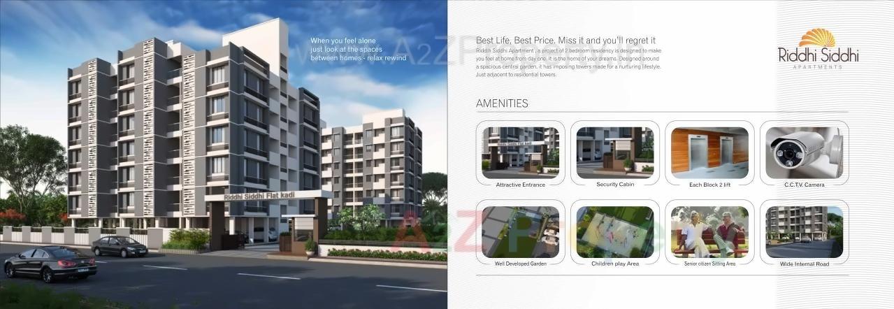 3D Elevation of real estate project Riddhi Siddhi Flats located at Kadi, Mehsana, Gujarat