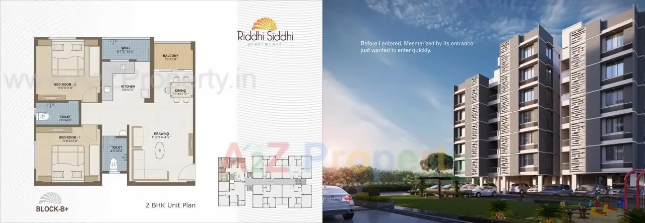 Layout of real estate project Riddhi Siddhi Flats located at Kadi, Mehsana, Gujarat