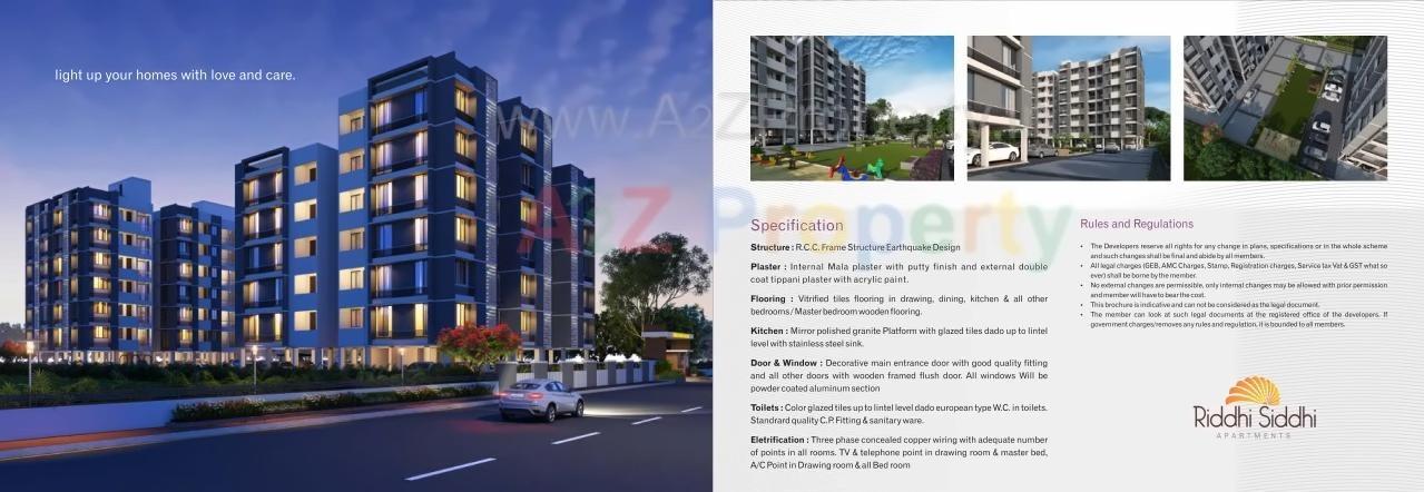 3D Elevation of real estate project Riddhi Siddhi Flats located at Kadi, Mehsana, Gujarat