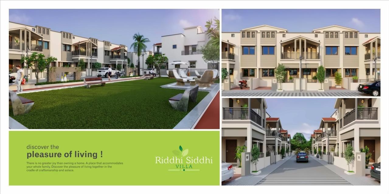 3D Elevation of real estate project Riddhi Siddhi Villa located at Kadi, Mehsana, Gujarat