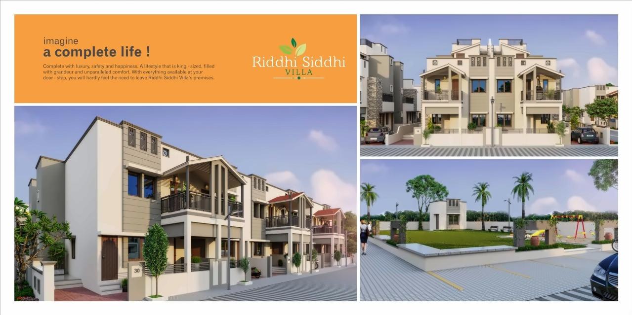 3D Elevation of real estate project Riddhi Siddhi Villa located at Kadi, Mehsana, Gujarat