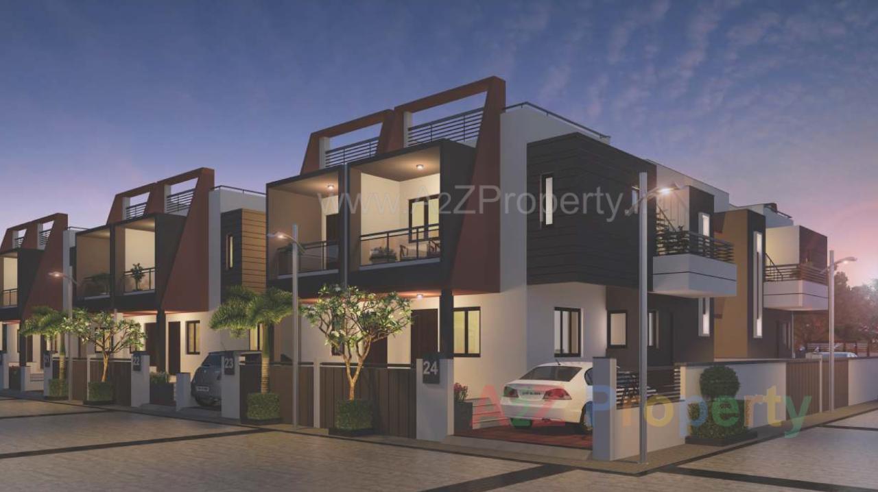3D Elevation of real estate project Riddhi Sidhhi Bunglows located at Kadi, Mehsana, Gujarat