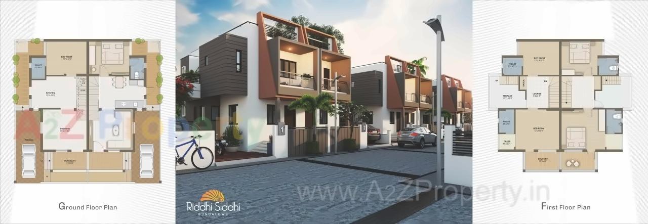 Layout of real estate project Riddhi Sidhhi Bunglows located at Kadi, Mehsana, Gujarat