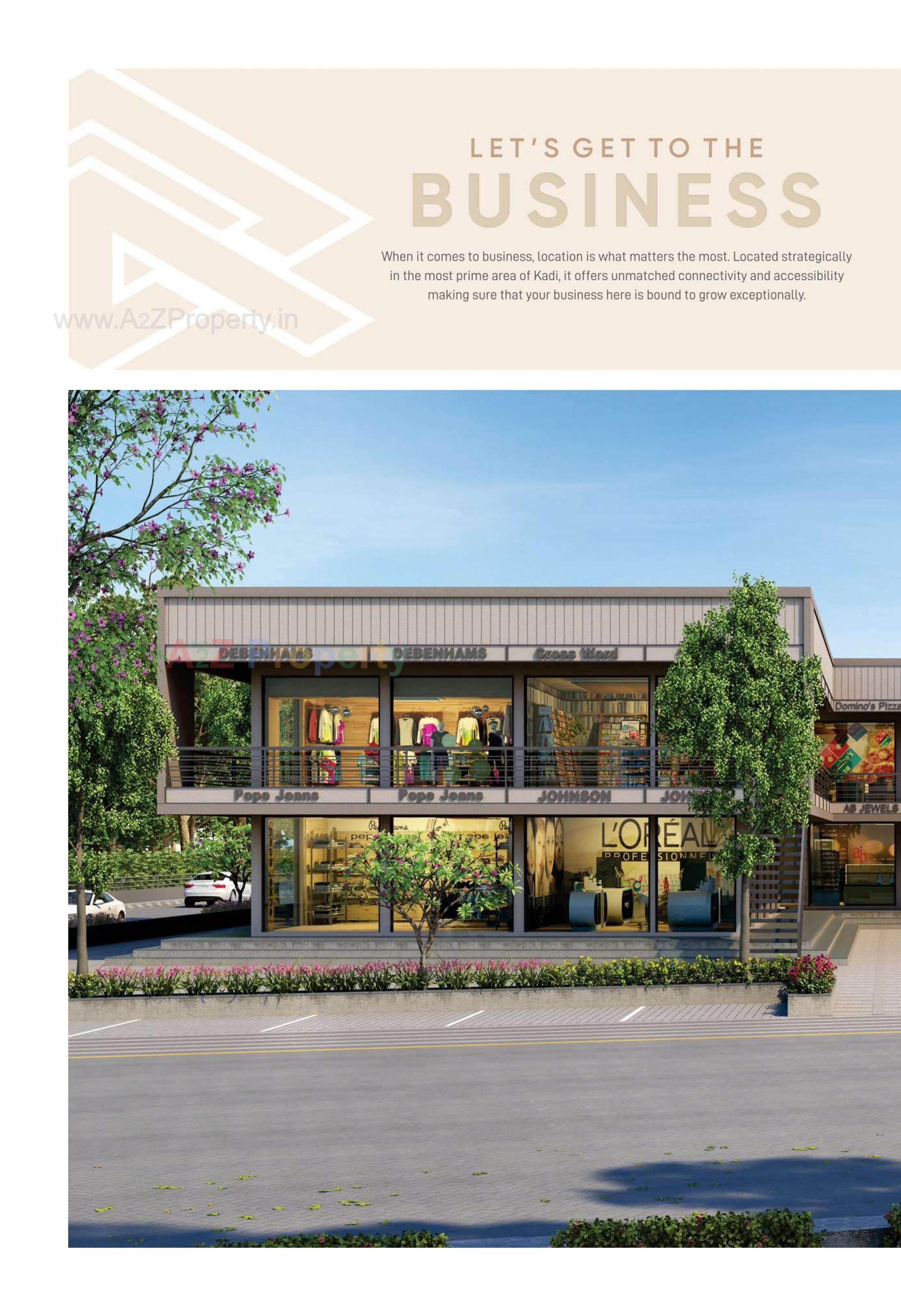 3D Elevation of real estate project Rudra Arcade located at Kadi, Mehsana, Gujarat