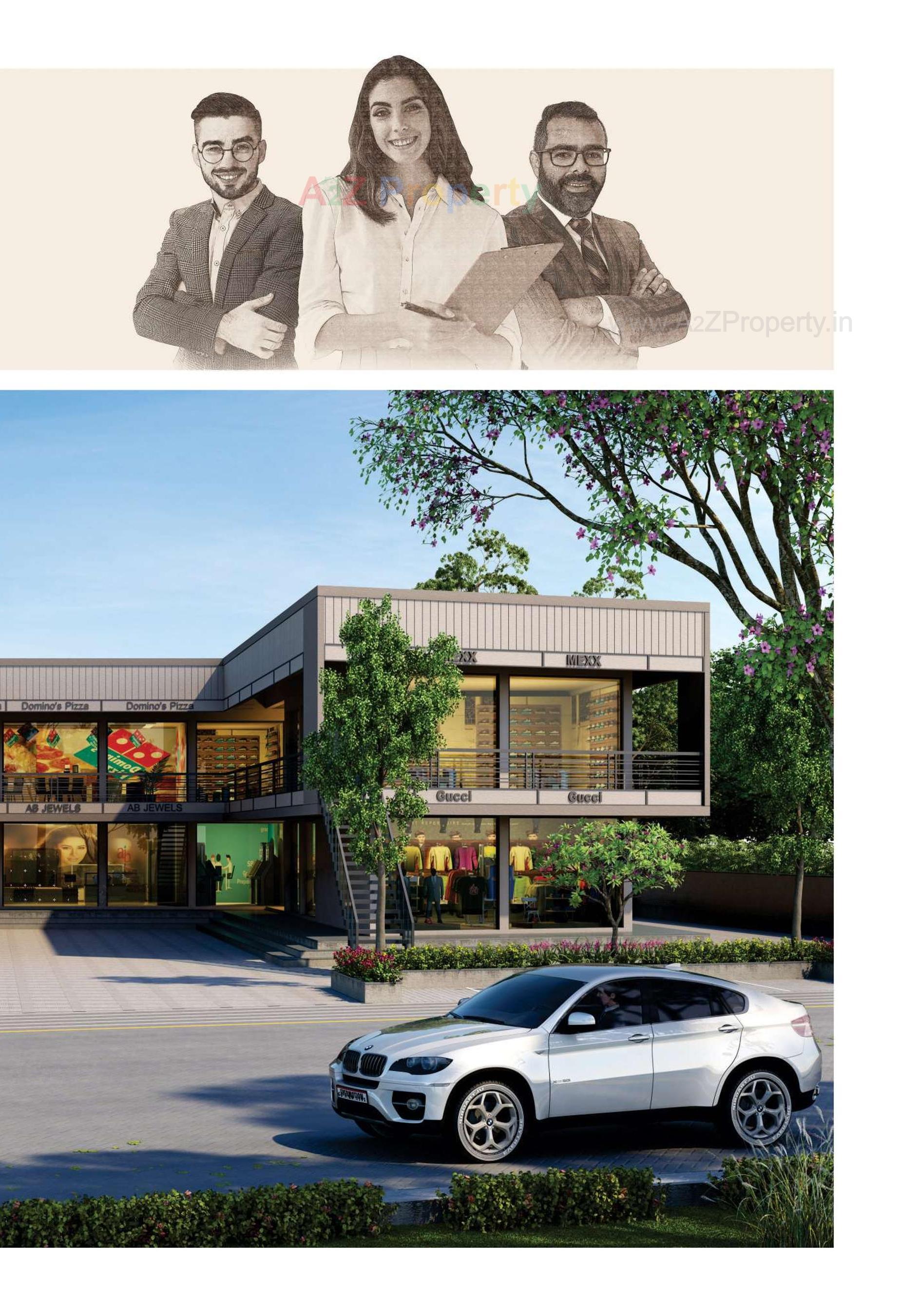 3D Elevation of real estate project Rudra Arcade located at Kadi, Mehsana, Gujarat