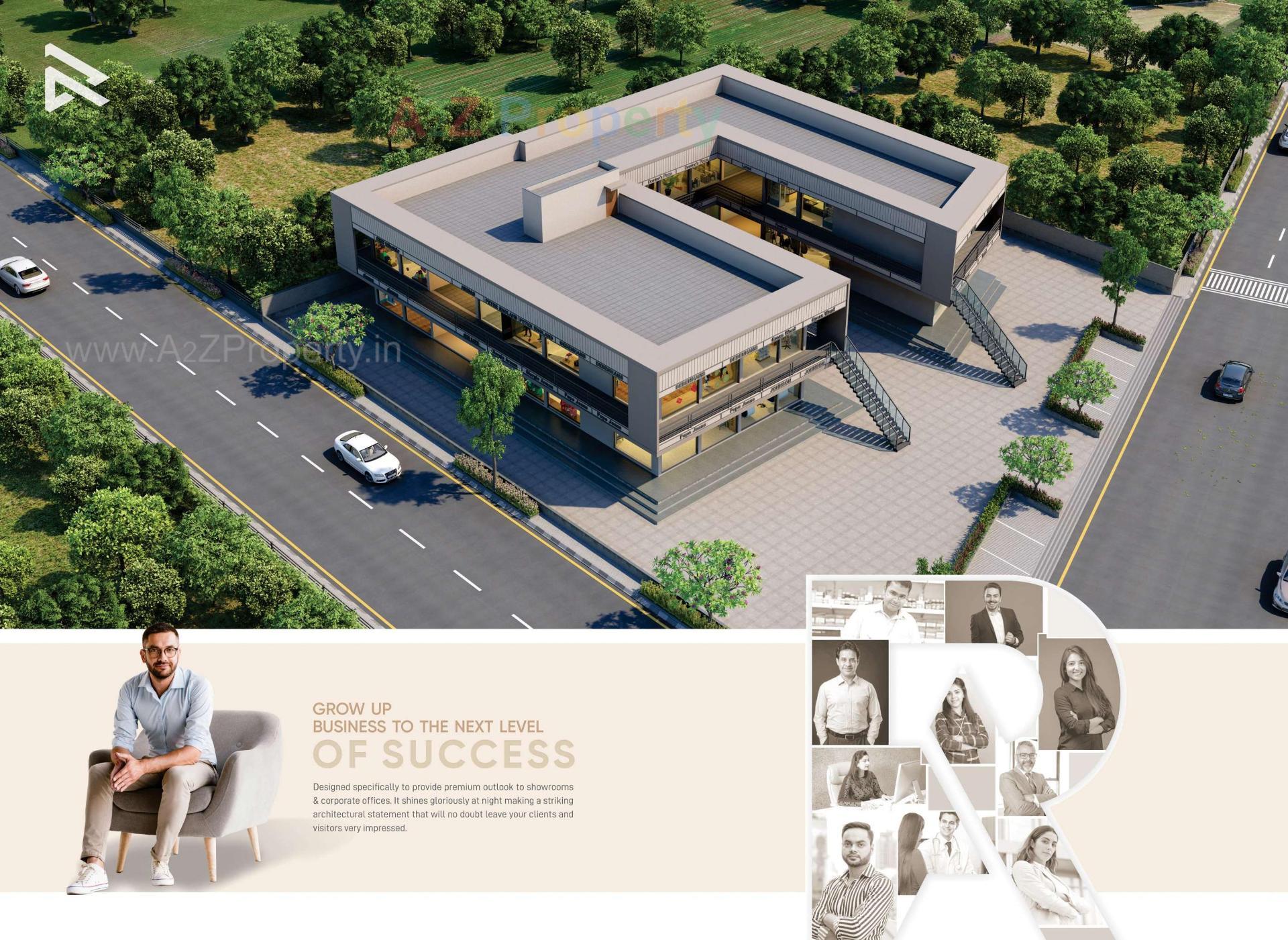 3D Elevation of real estate project Rudra Arcade located at Kadi, Mehsana, Gujarat