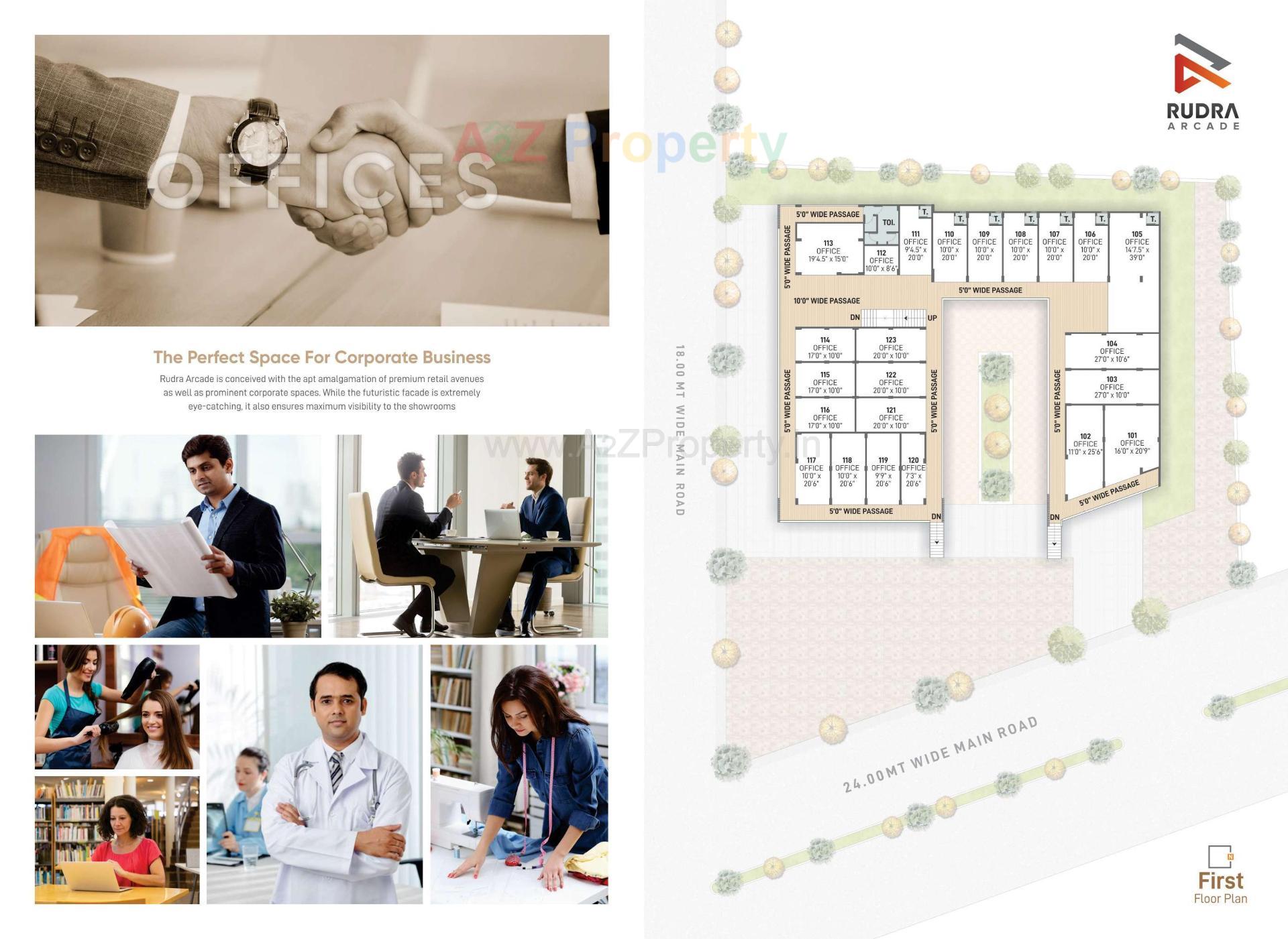 Layout of real estate project Rudra Arcade located at Kadi, Mehsana, Gujarat