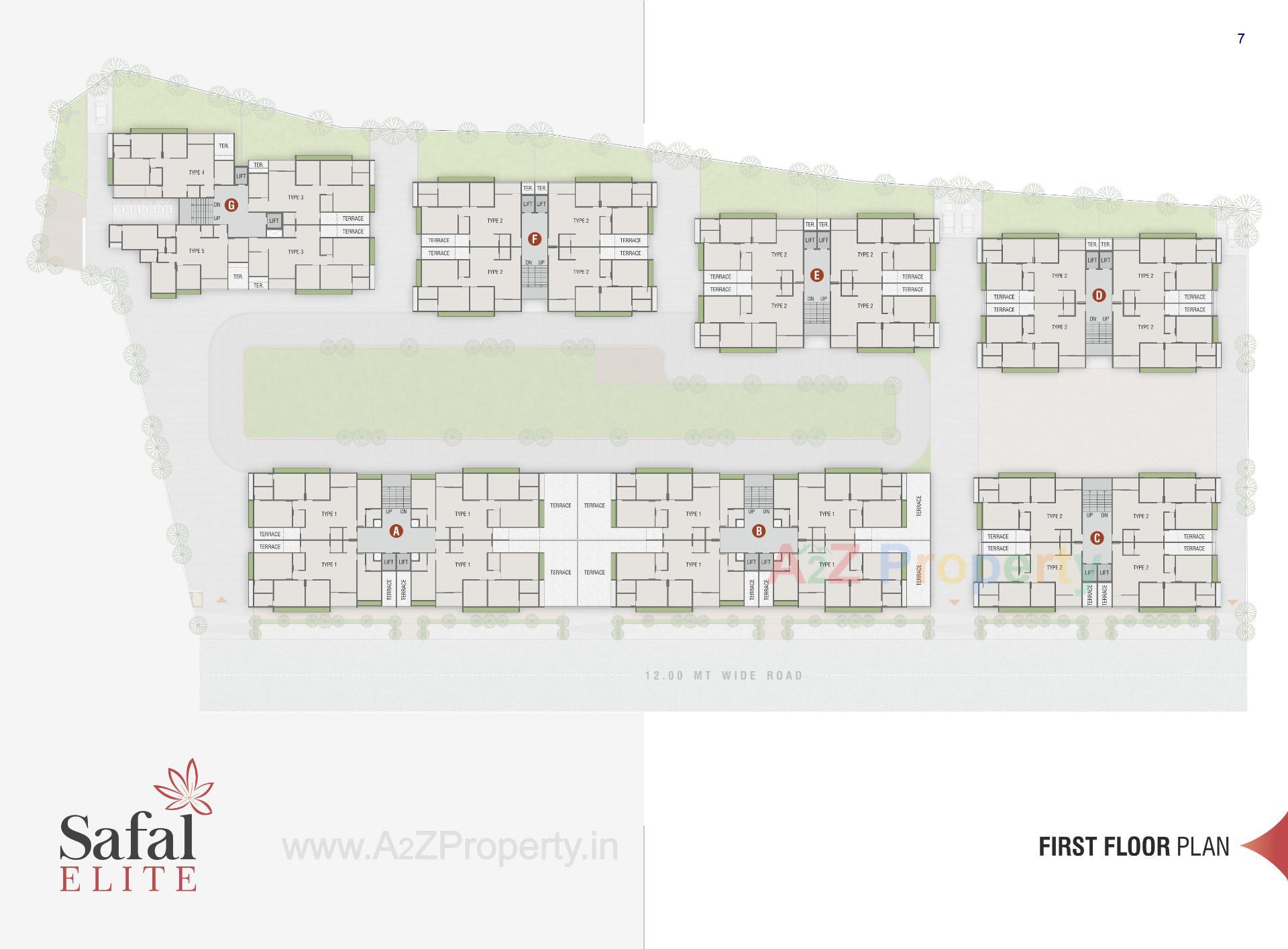 Layout of real estate project Safal Elite located at Kadi, Mehsana, Gujarat