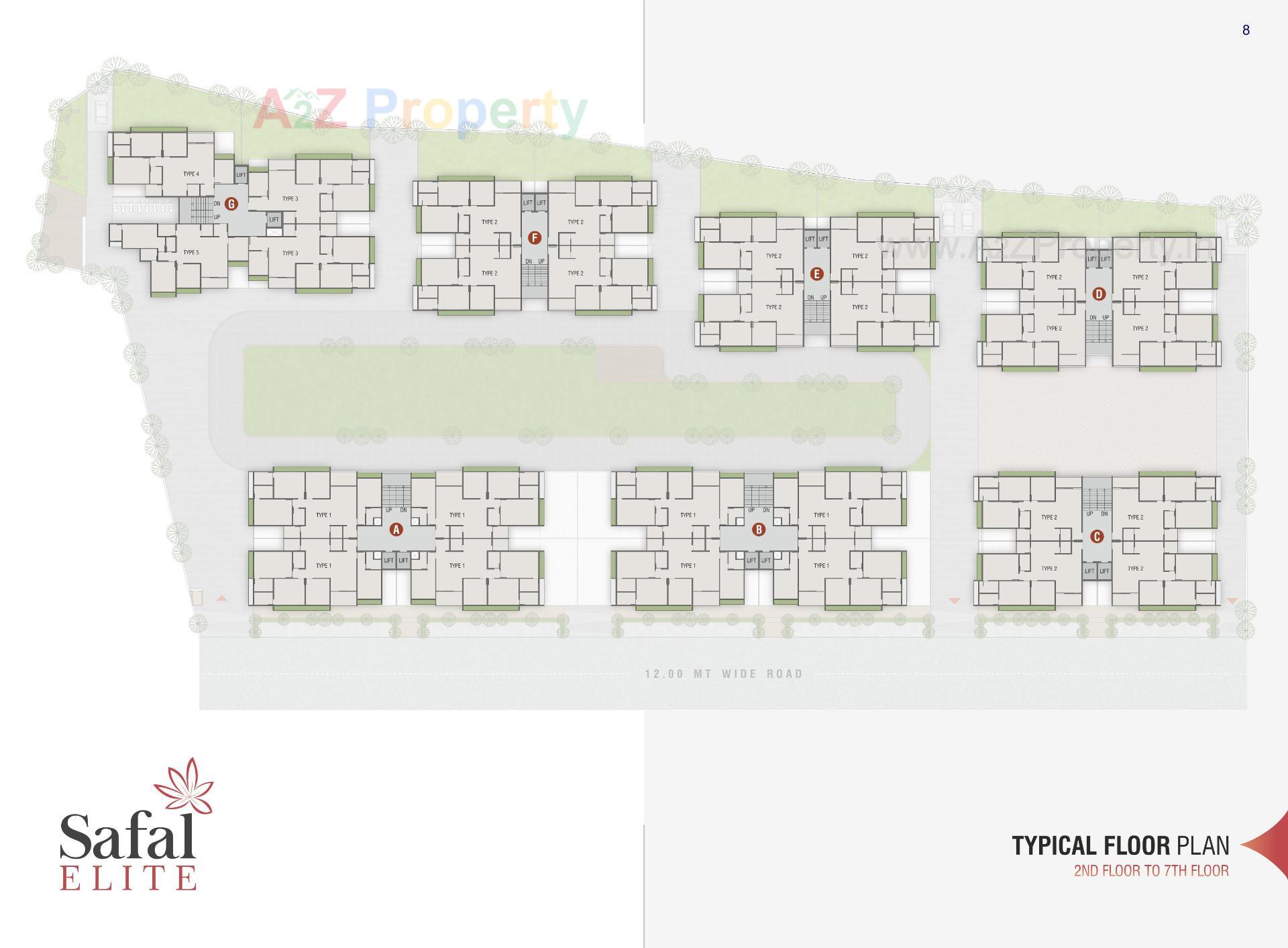 Layout of real estate project Safal Elite located at Kadi, Mehsana, Gujarat