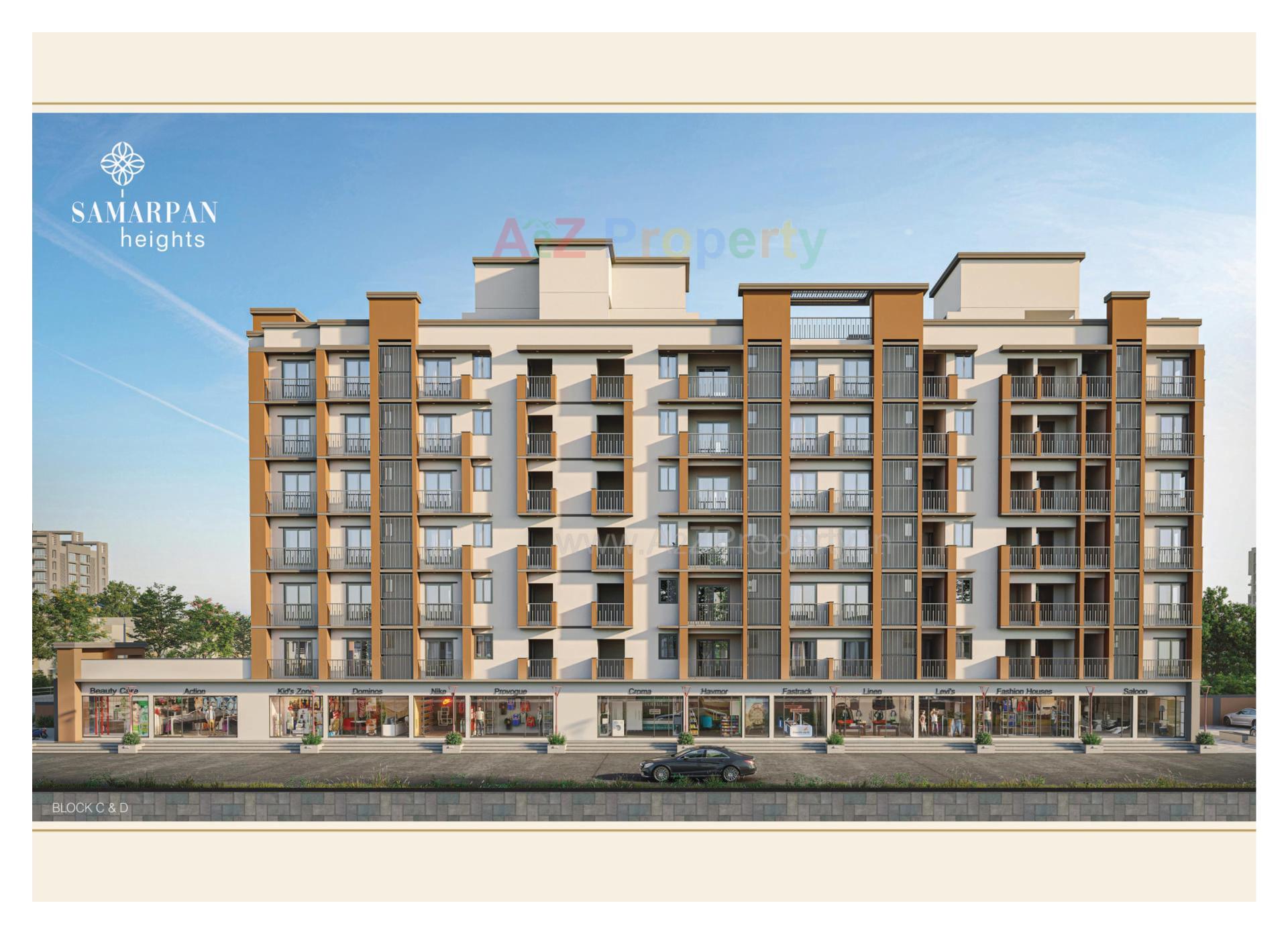 3D Elevation of real estate project Samarpan Heights located at Nagalpur, Mehsana, Gujarat