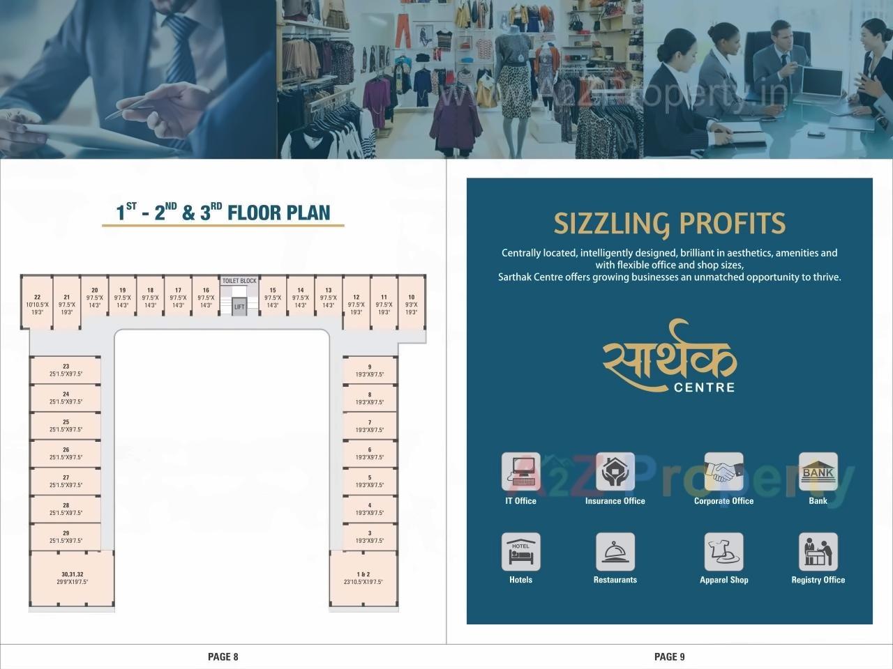 Layout of real estate project Sarthak Centre located at Kadi, Mehsana, Gujarat