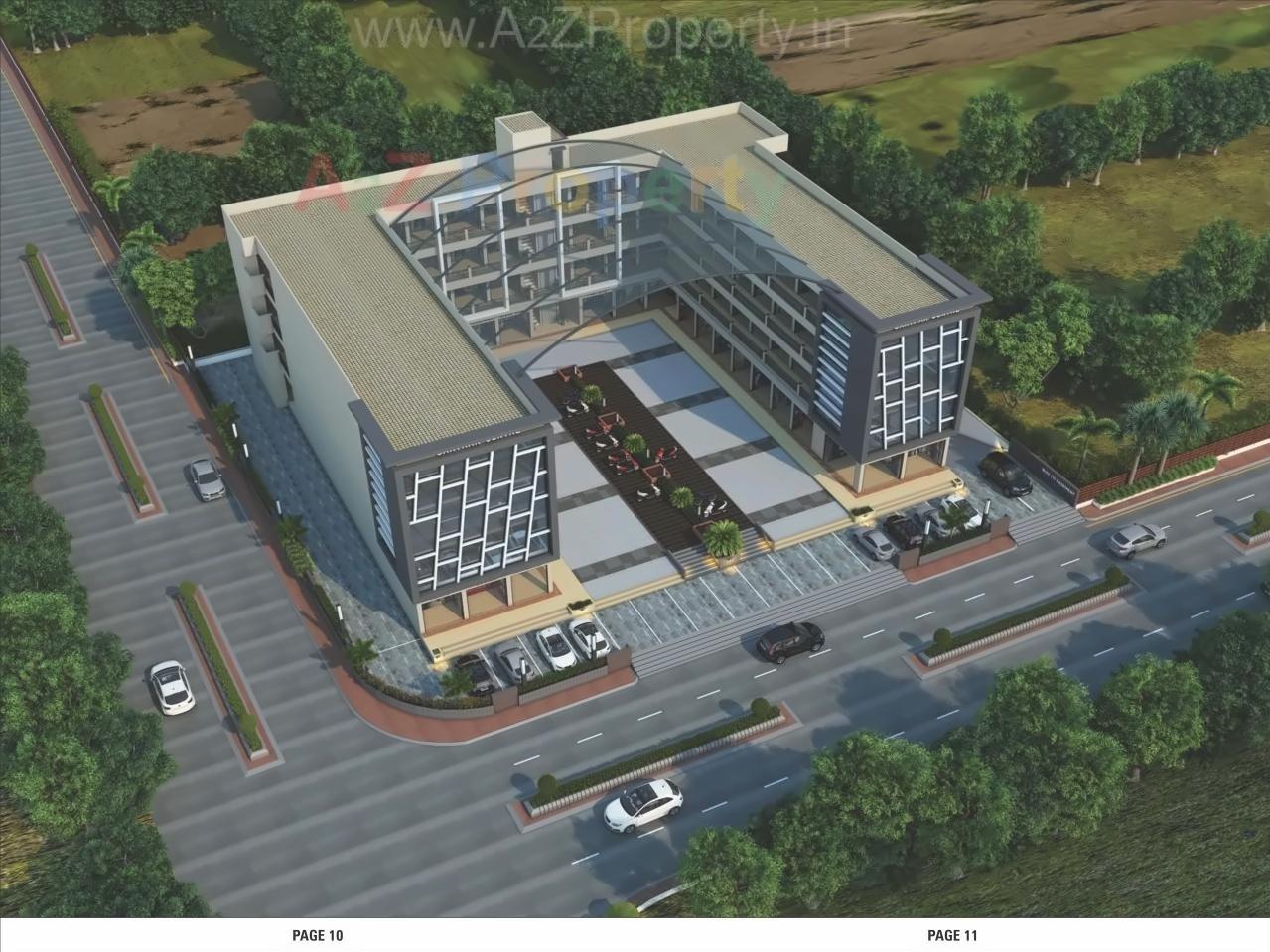 3D Elevation of real estate project Sarthak Centre located at Kadi, Mehsana, Gujarat