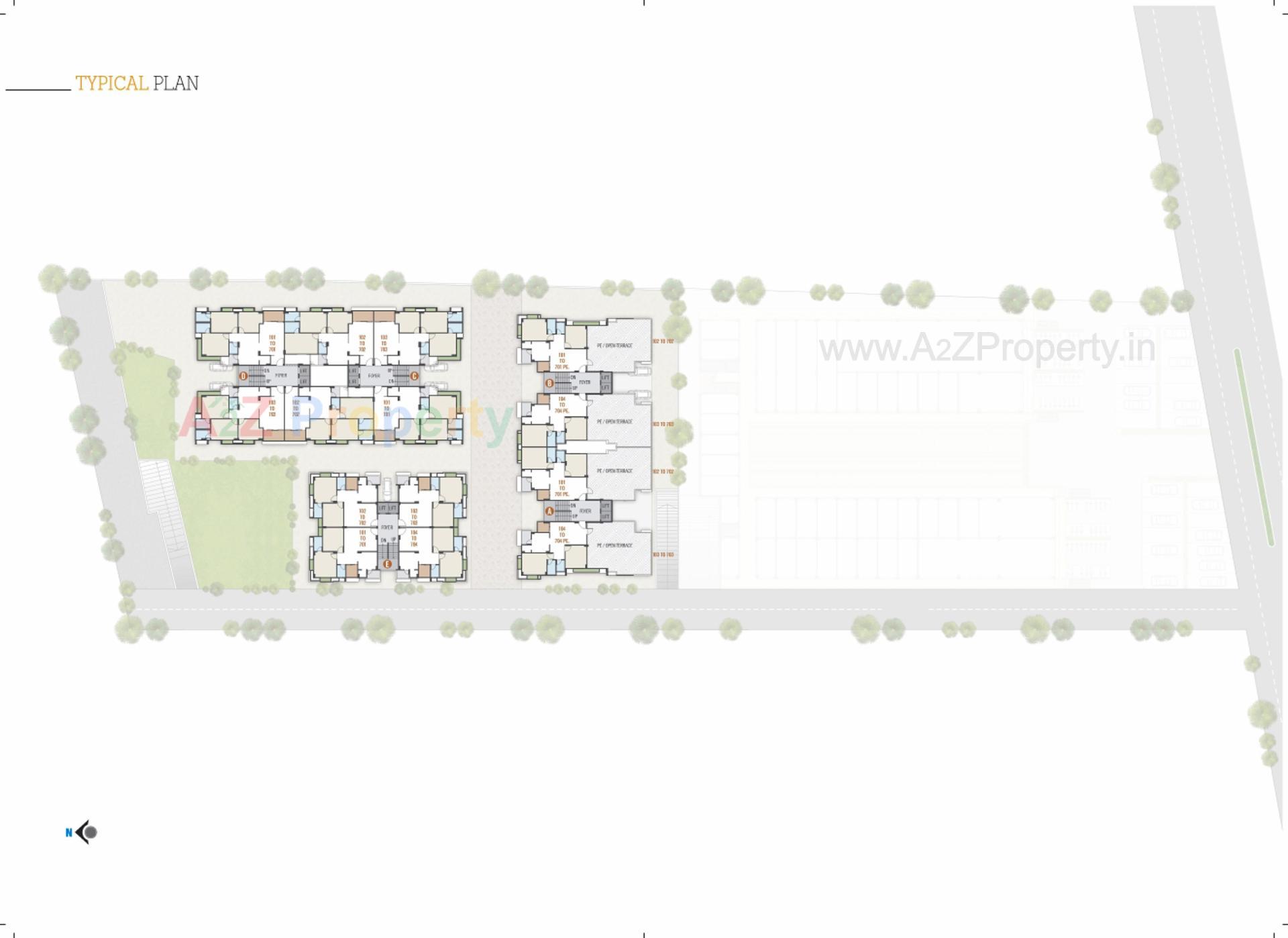 Layout of real estate project Saundarya Skylon located at Mehsana, Mehsana, Gujarat