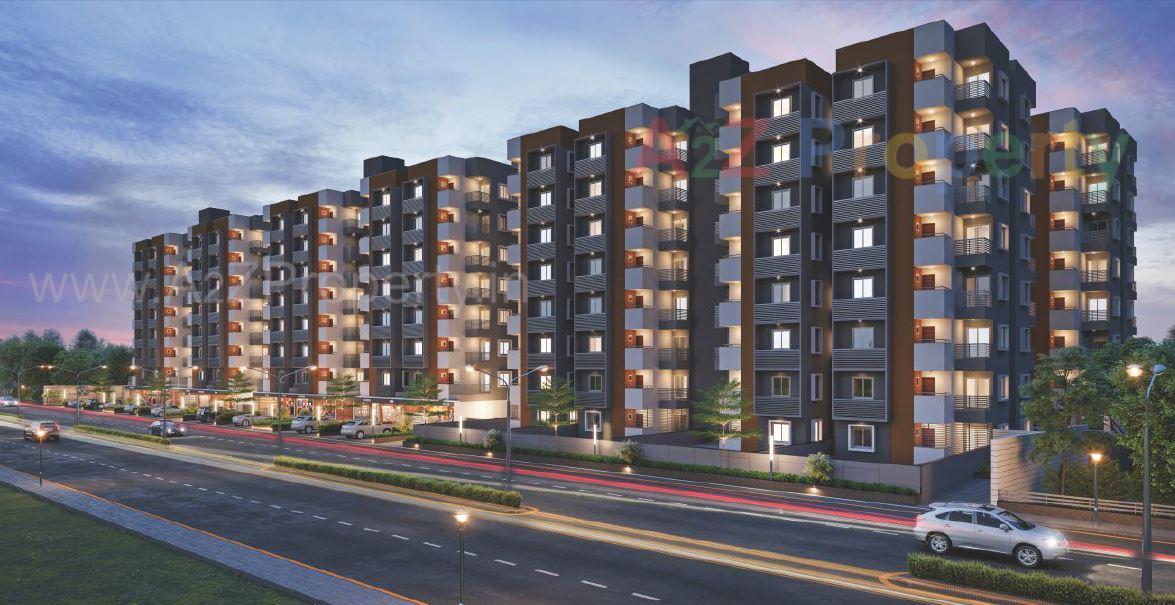 3D Elevation of real estate project Shiv Ganga Hills located at Kadi, Mehsana, Gujarat