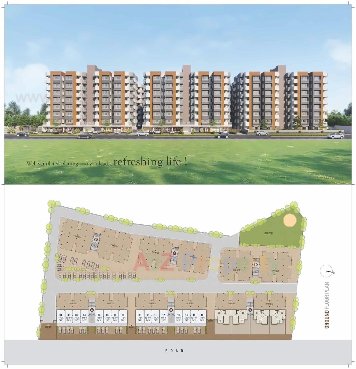 Layout of real estate project Shiv Ganga Hills located at Kadi, Mehsana, Gujarat