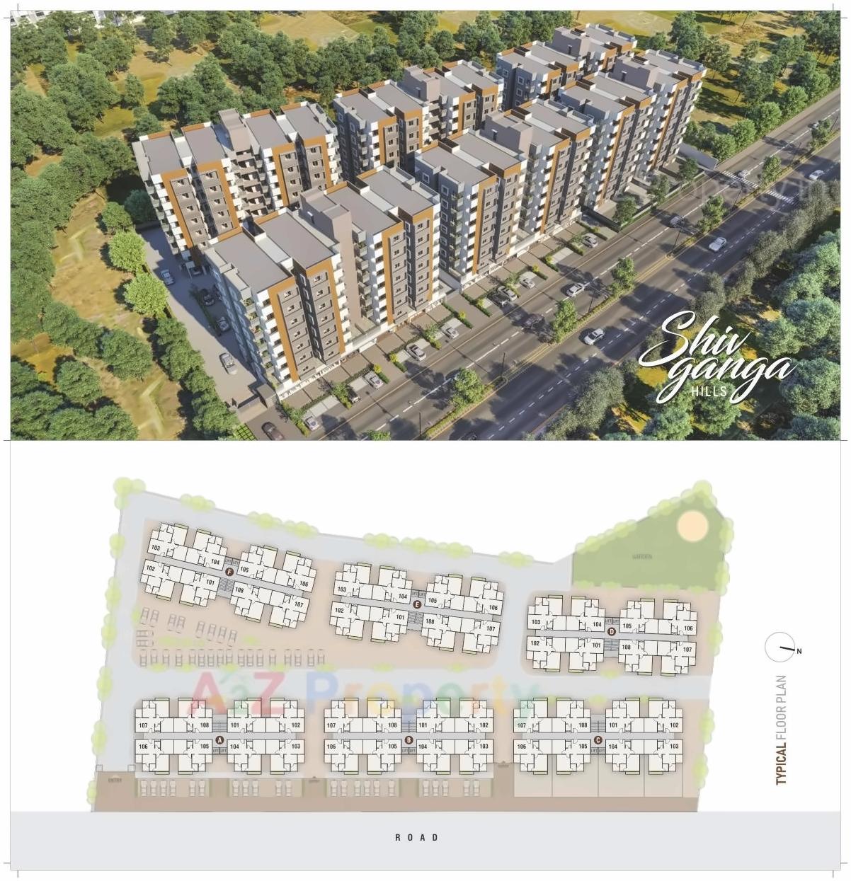 Layout of real estate project Shiv Ganga Hills located at Kadi, Mehsana, Gujarat