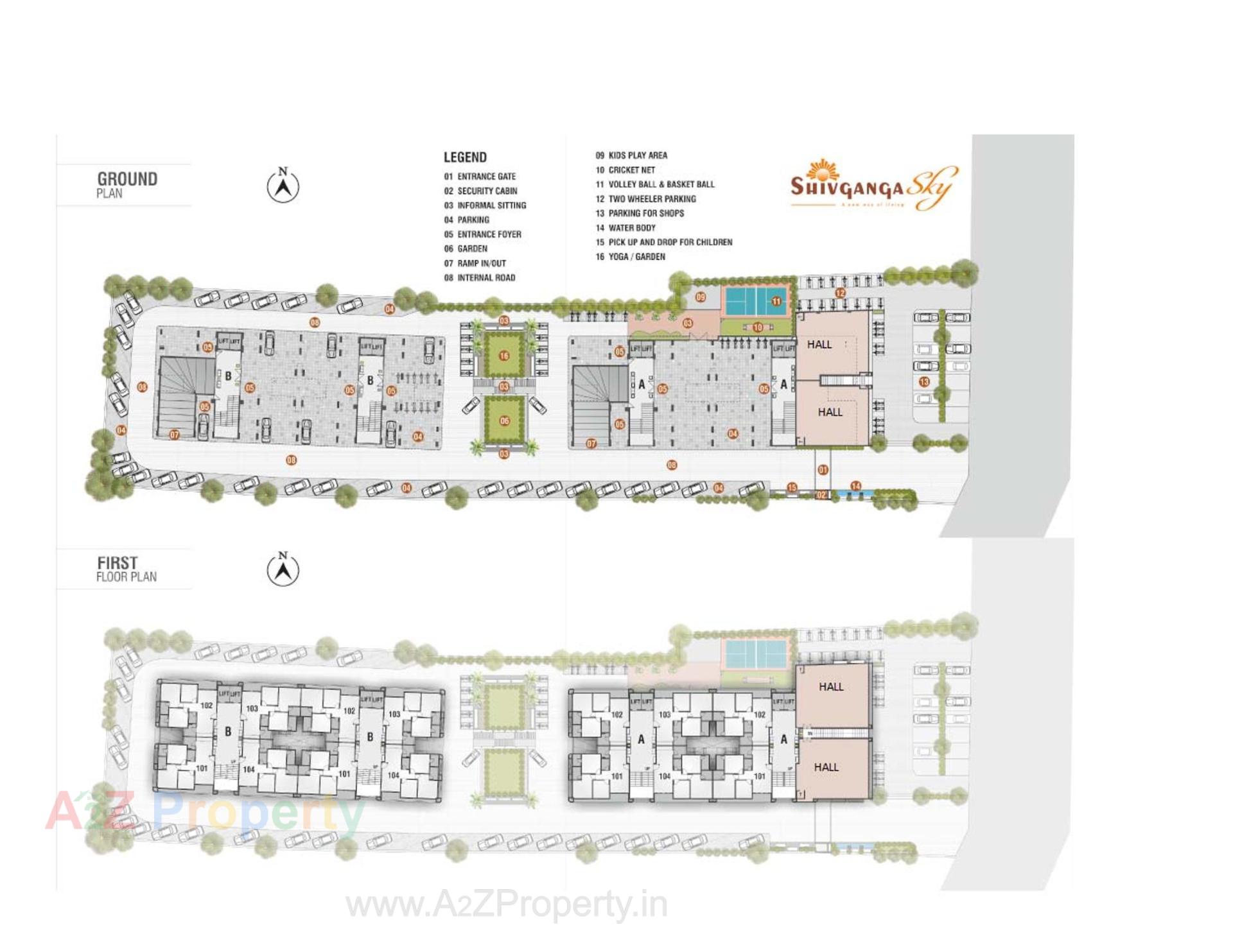 Layout of real estate project Shiv Ganga Sky located at Nagalpur, Mehsana, Gujarat