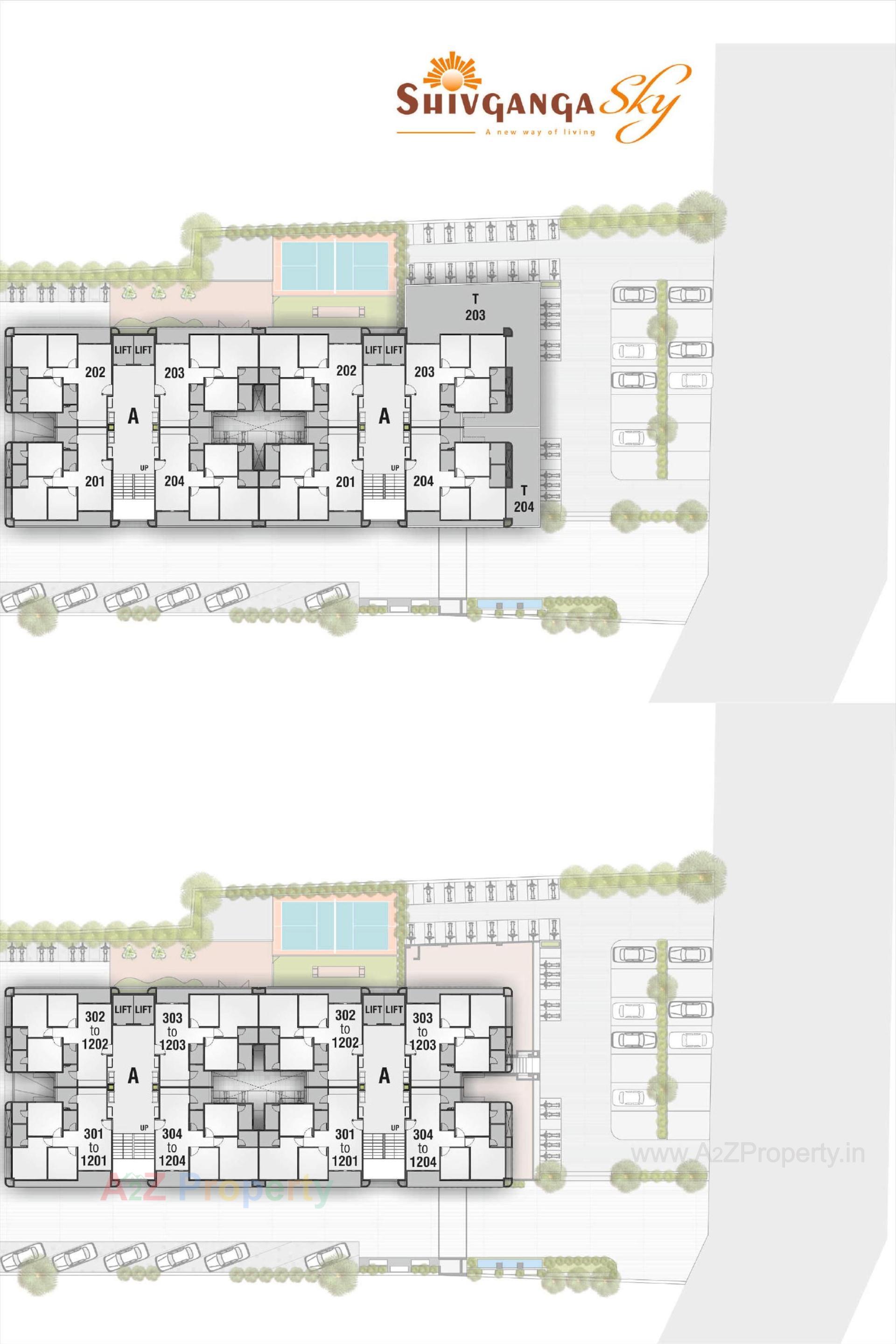 Layout of real estate project Shiv Ganga Sky located at Nagalpur, Mehsana, Gujarat