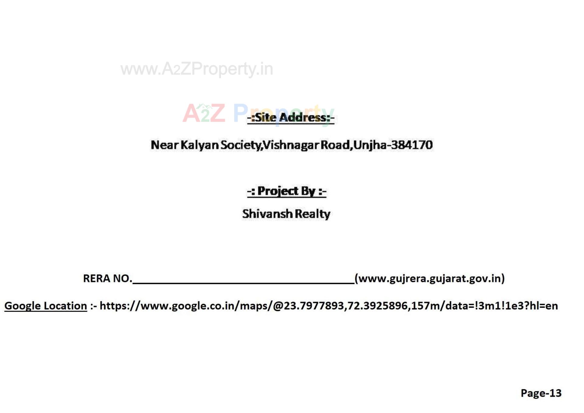  of real estate project Shoolin Square located at Unjha, Mehsana, Gujarat